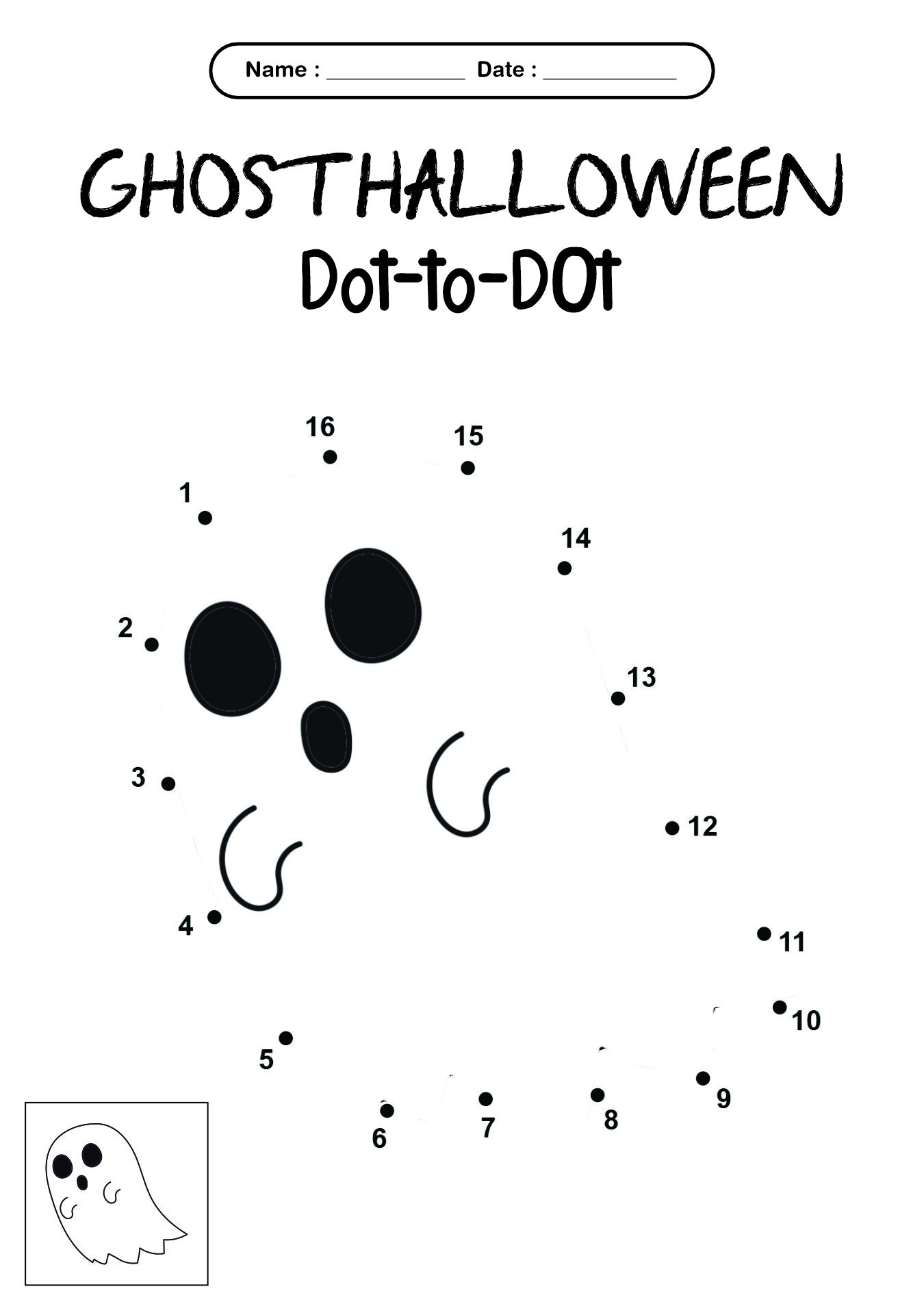 Halloween Dot to Dot Printables for Kids