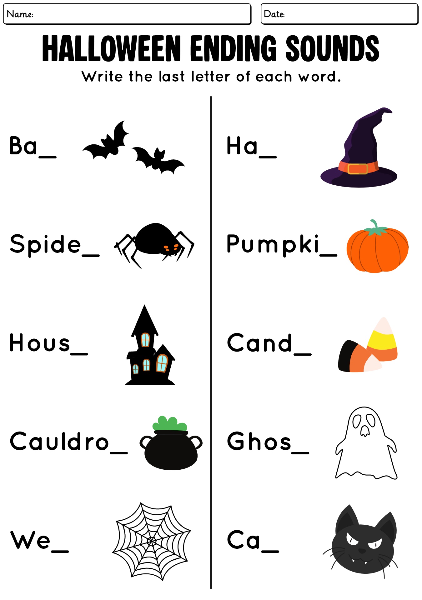 Halloween Early Literacy & Phonics Worksheets