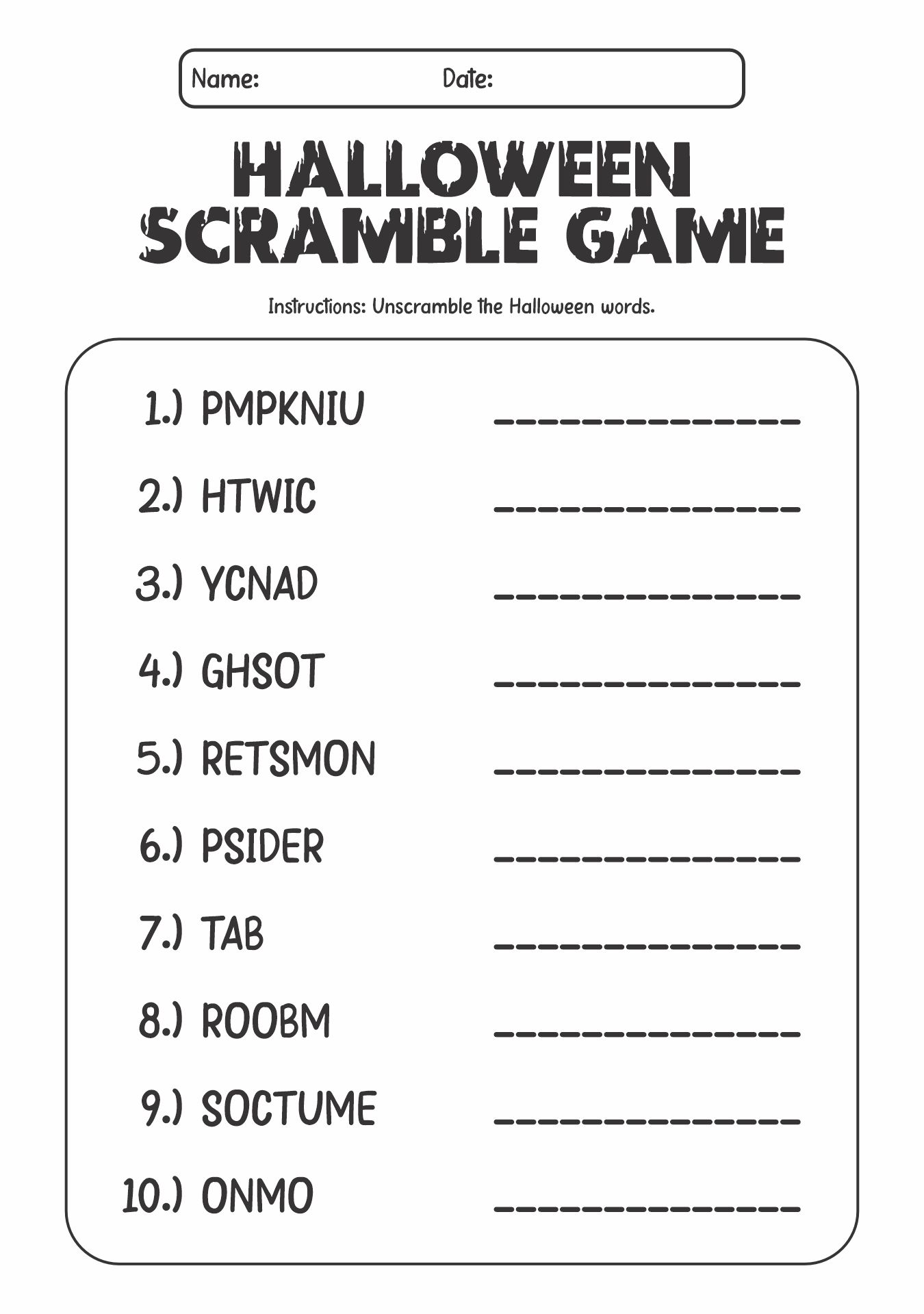 Halloween Fun Worksheet for 2nd Grade