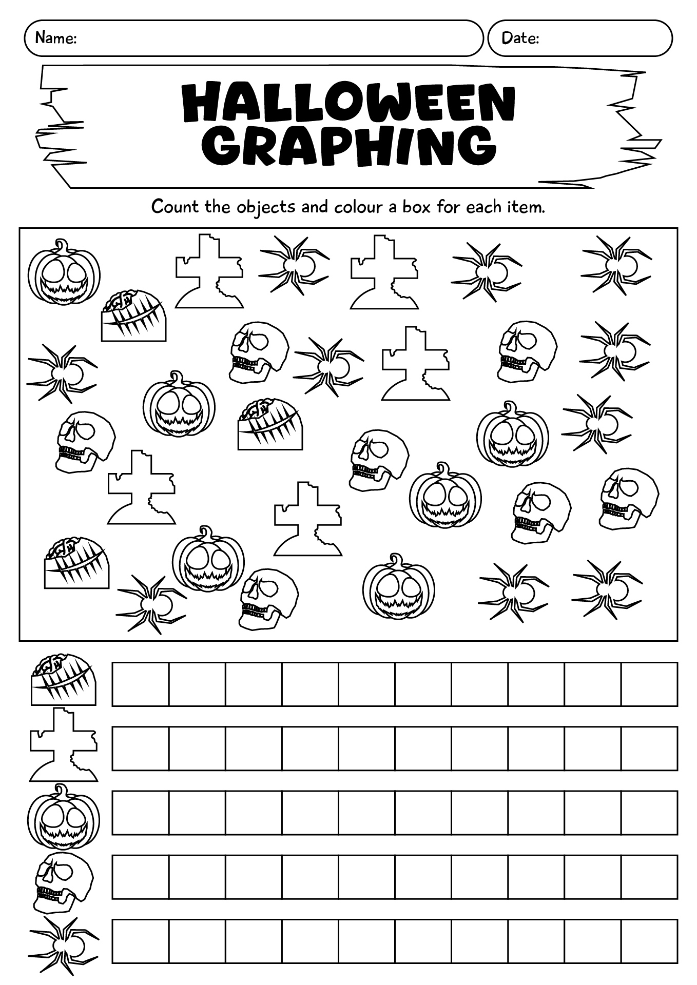 Halloween Graphing Math Activity For 1st Grade