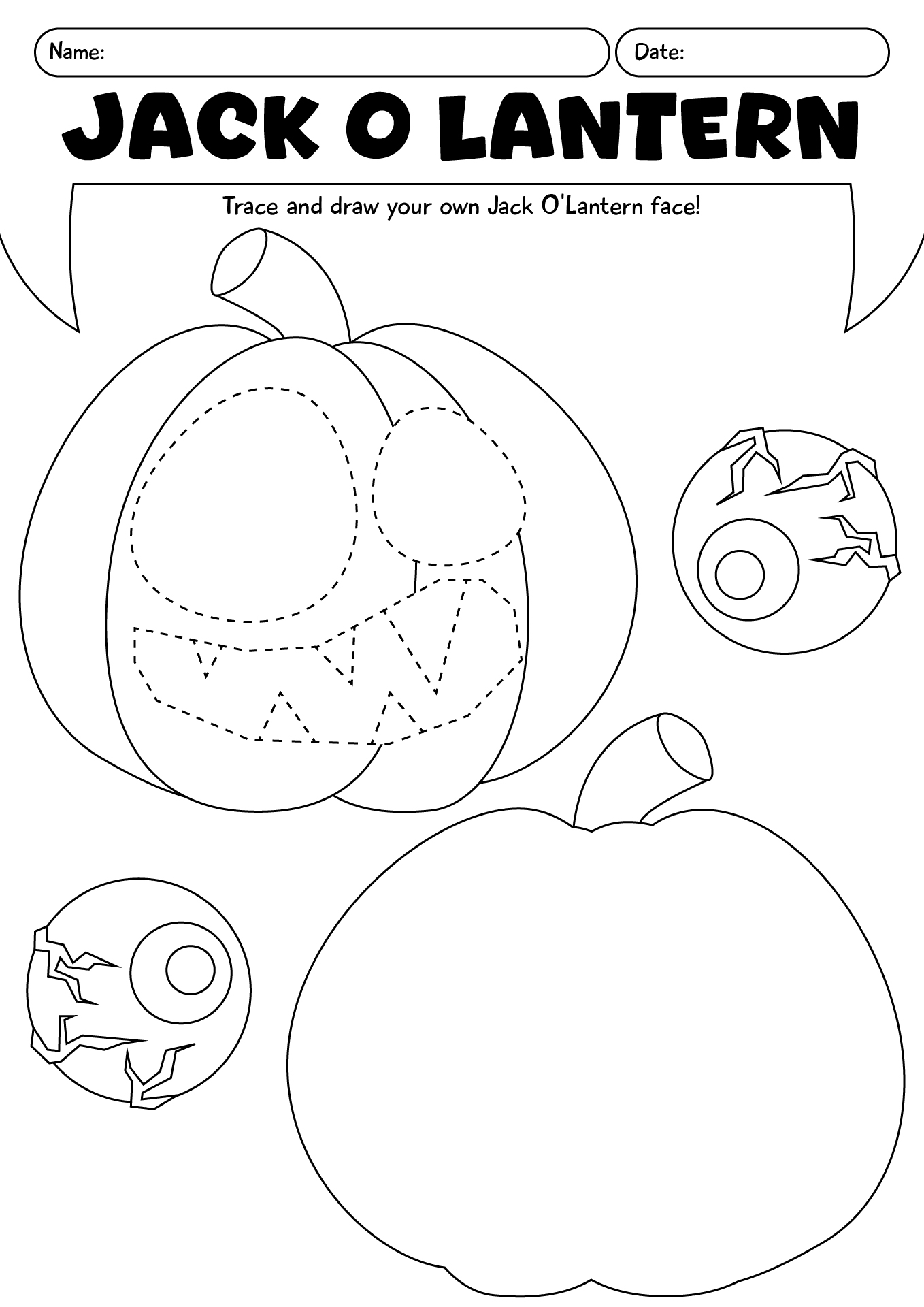 Halloween Jack O Lantern Worksheet