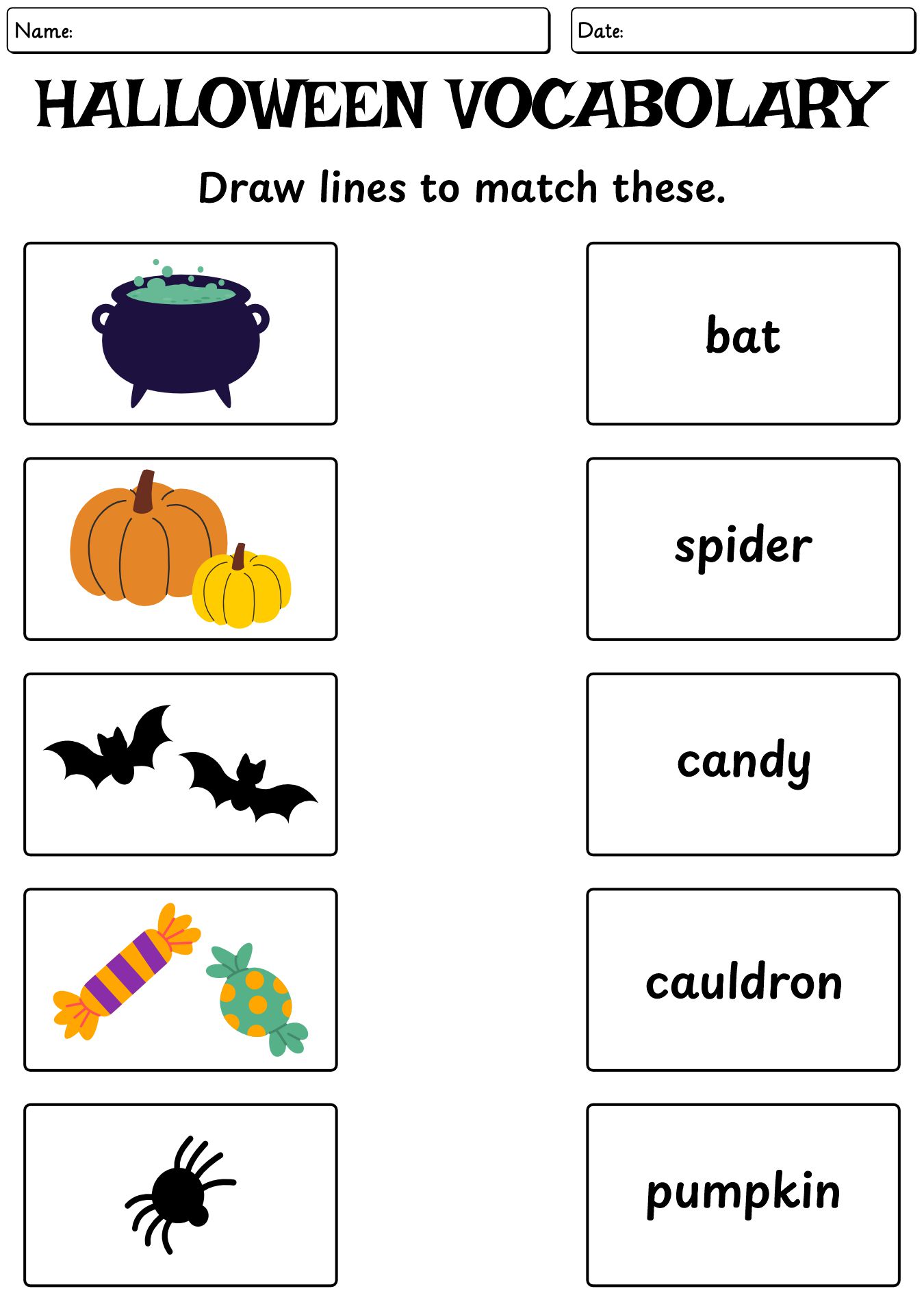 Halloween Kindergarten Worksheets
