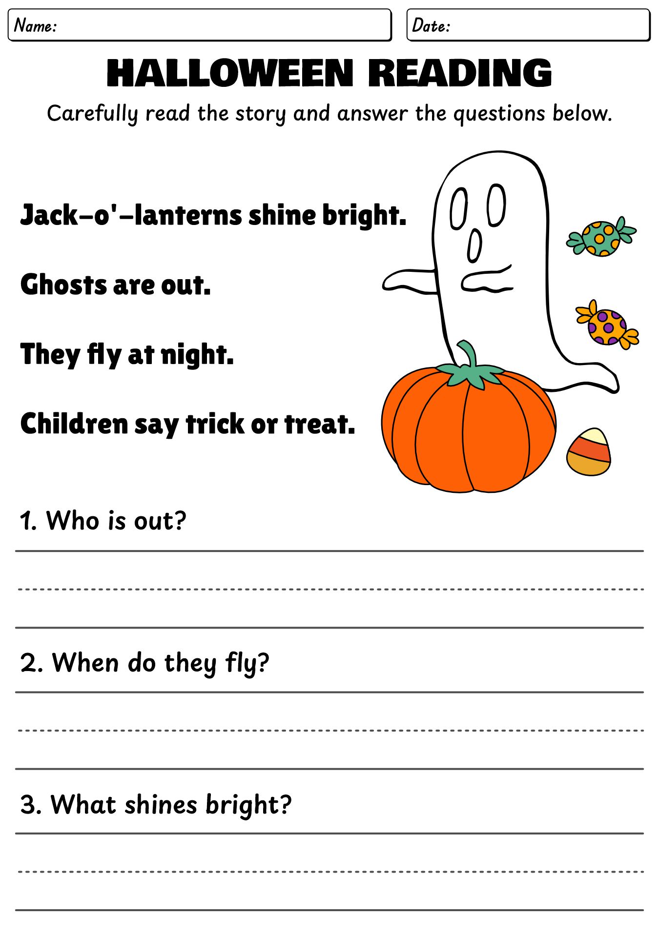 Halloween Literacy Activities For 4th Grade Worksheets