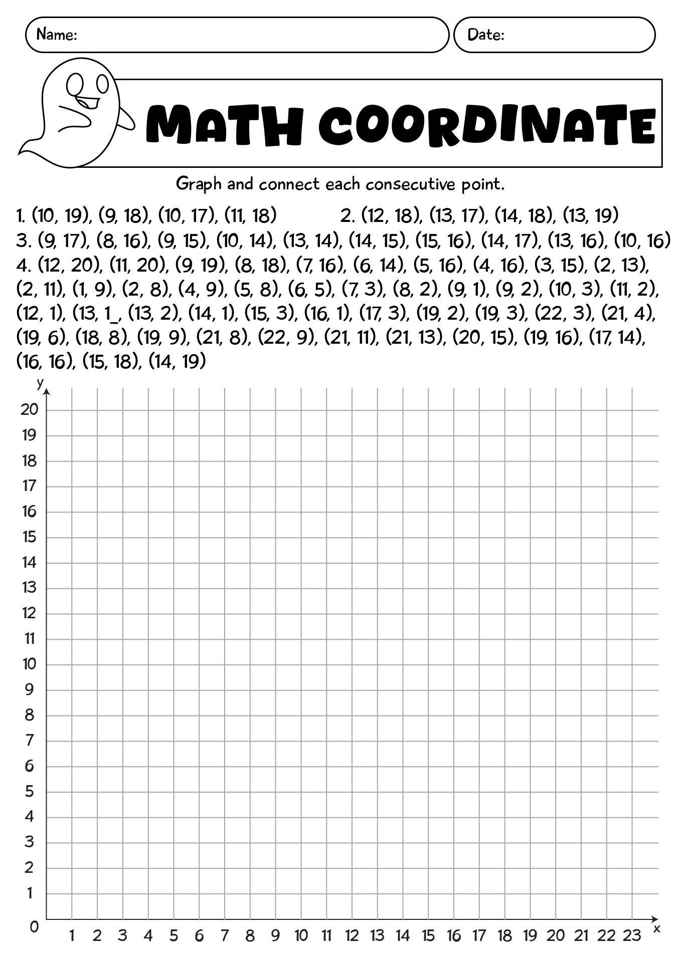 Halloween Math Coordinate Worksheet
