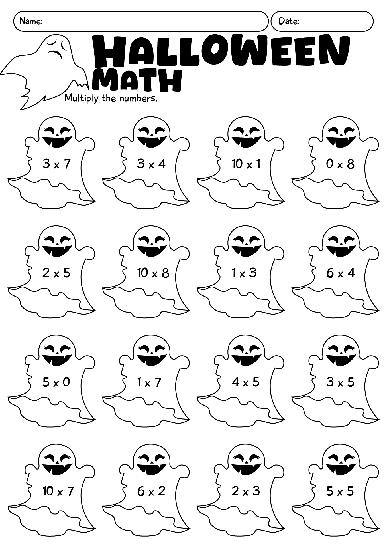 Halloween Math Worksheets For Kids