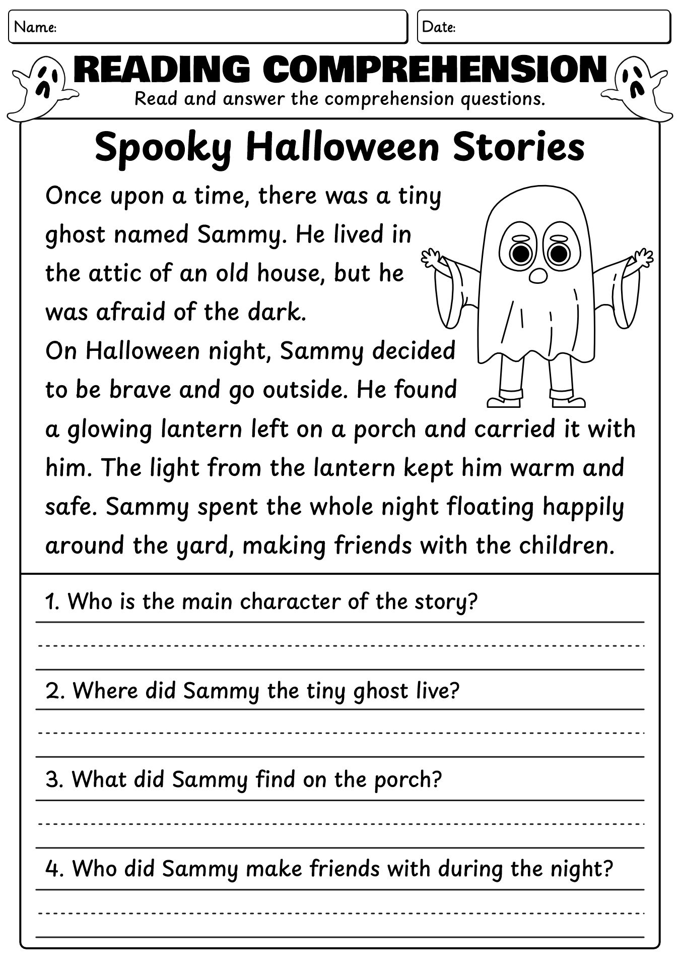 Halloween Reading & Writing Worksheets