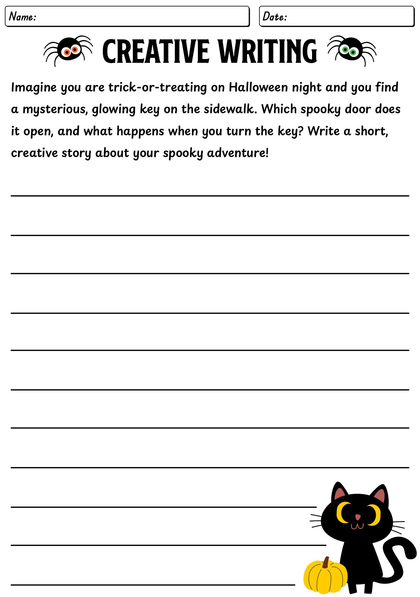 Halloween Story Starters For 4th Grade Worksheet