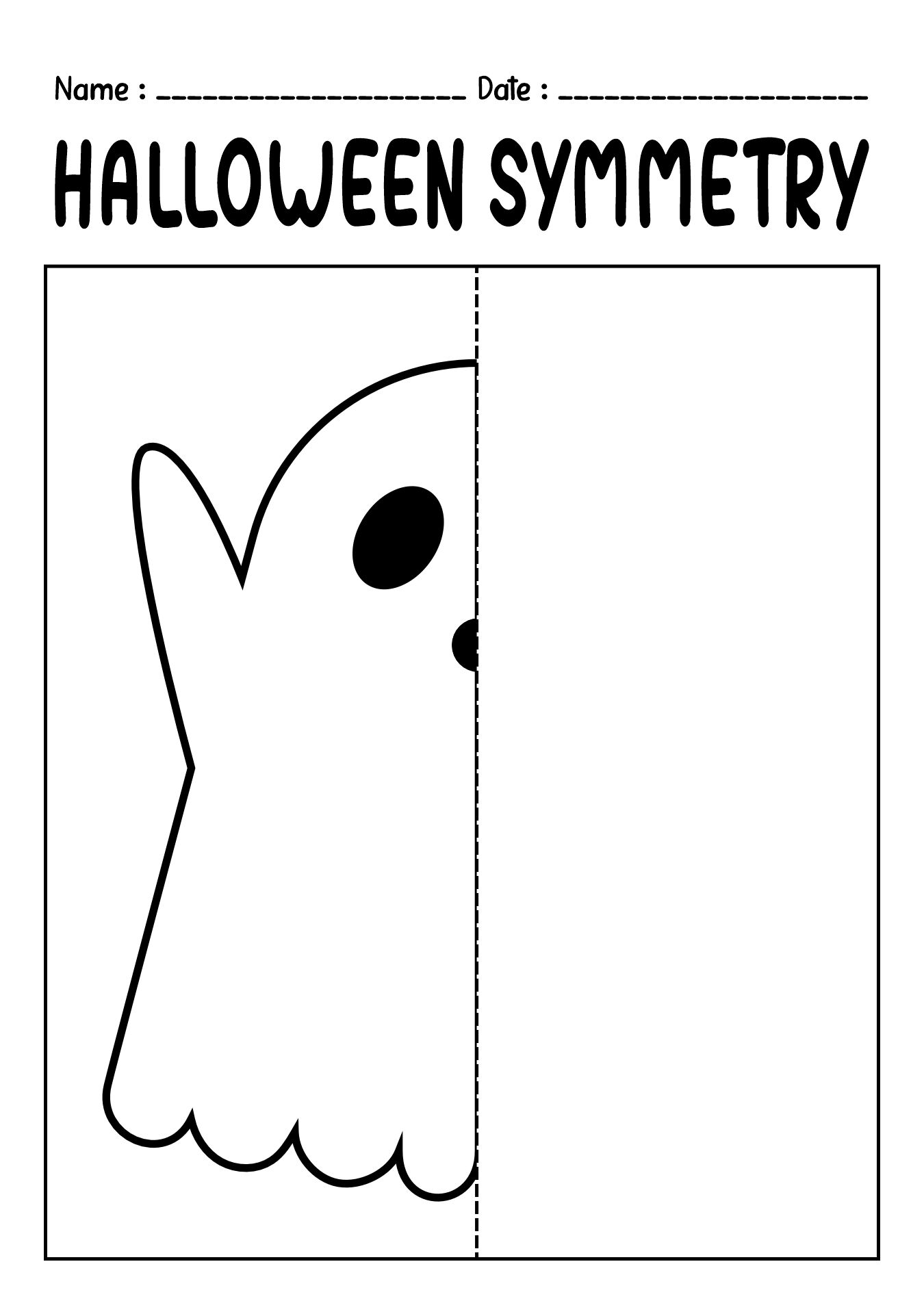 Halloween Symmetry Art Projects Worksheets