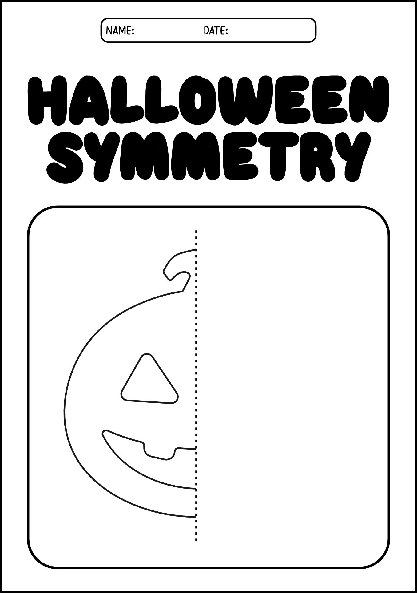 Halloween Symmetry Drawing Worksheets