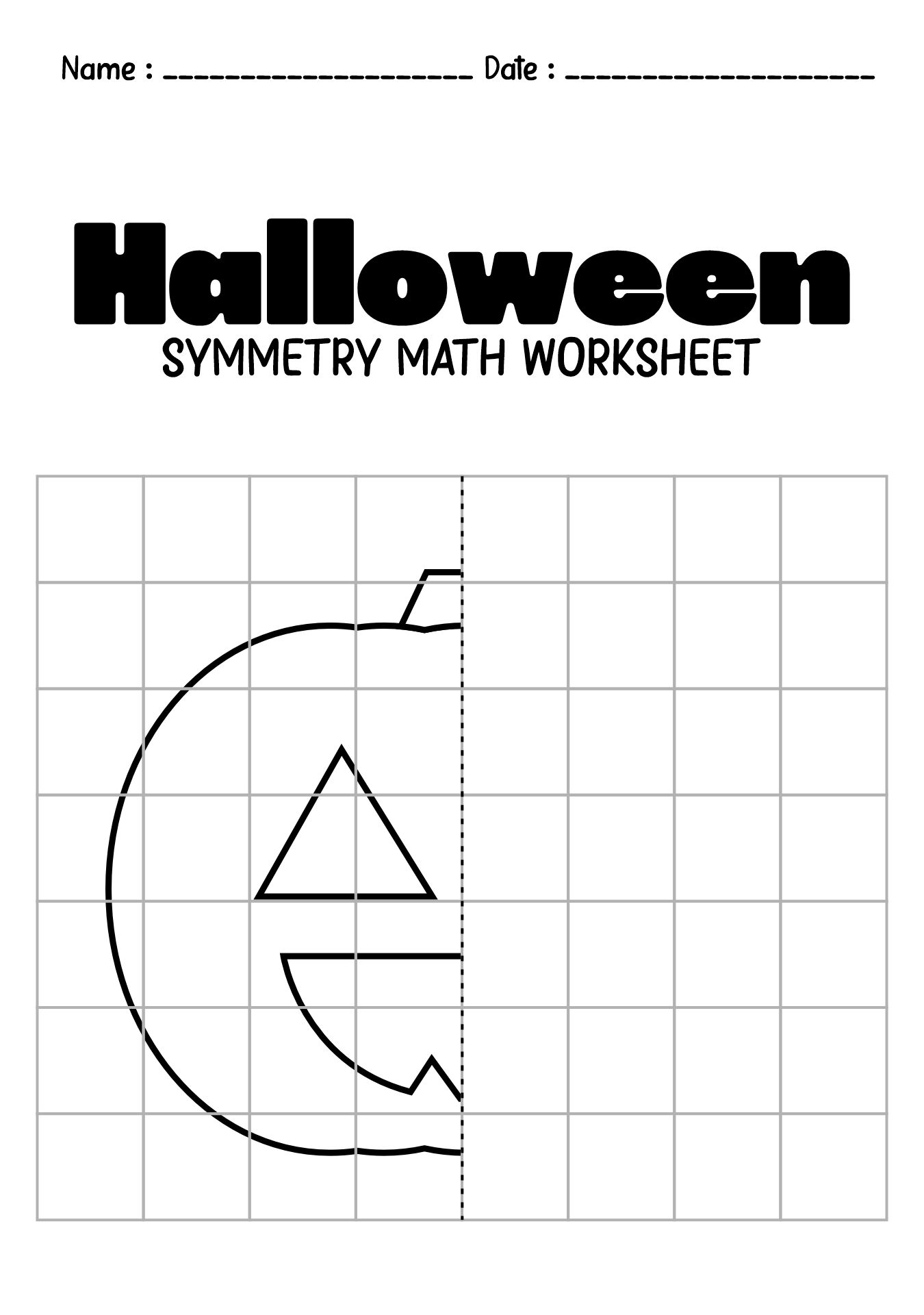 Halloween Symmetry Math Worksheets