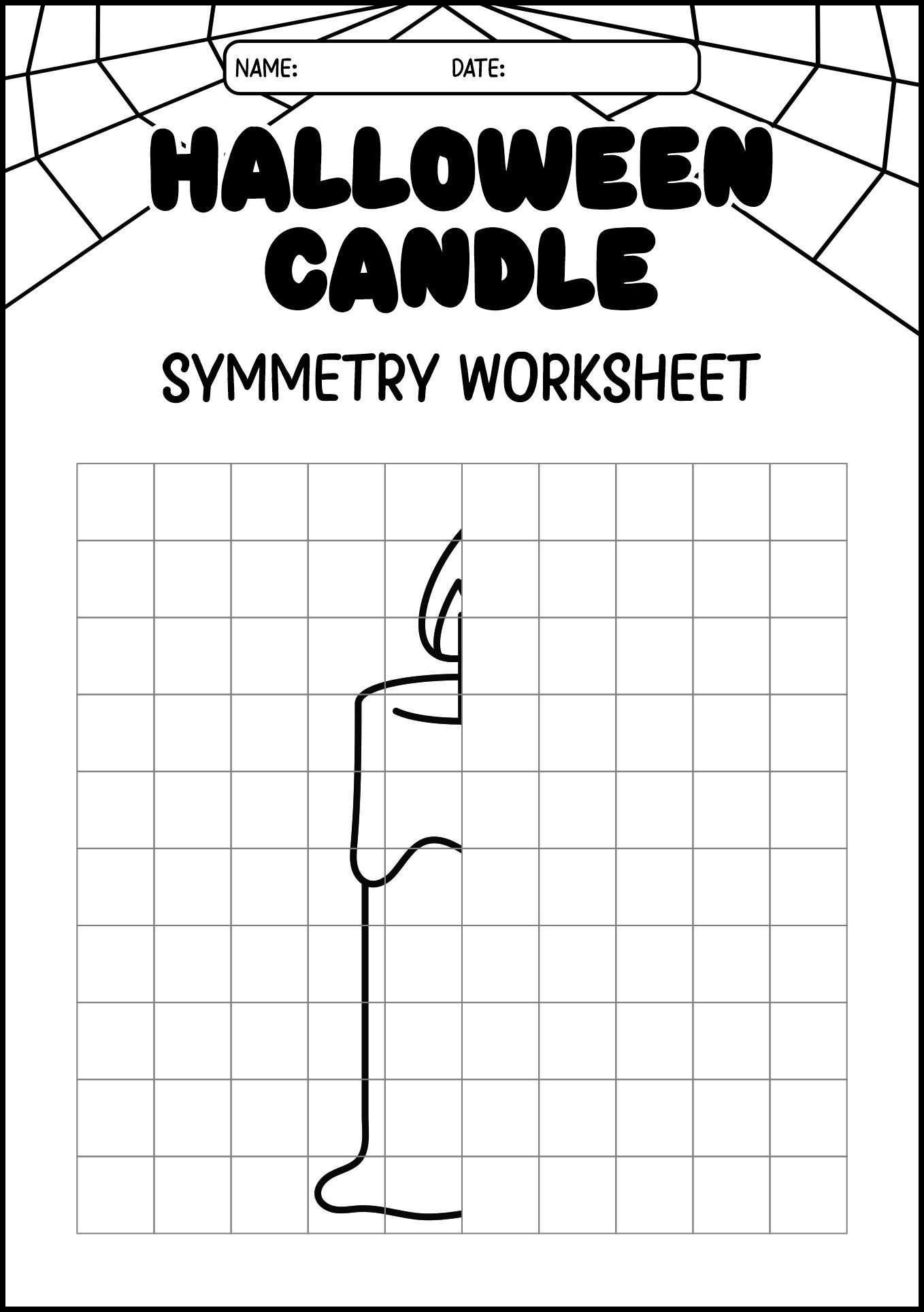 Halloween Symmetry Worksheets for Kids