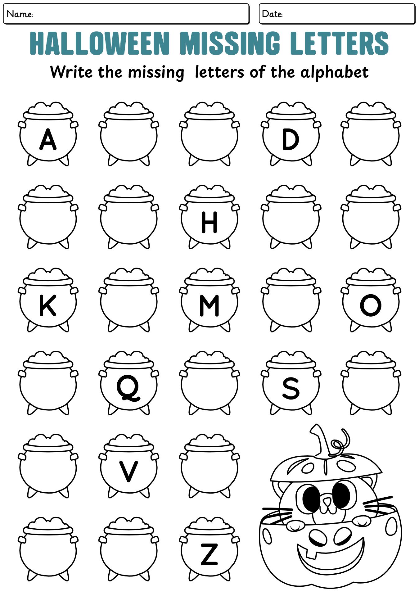 Halloween Themed Alphabet Practice