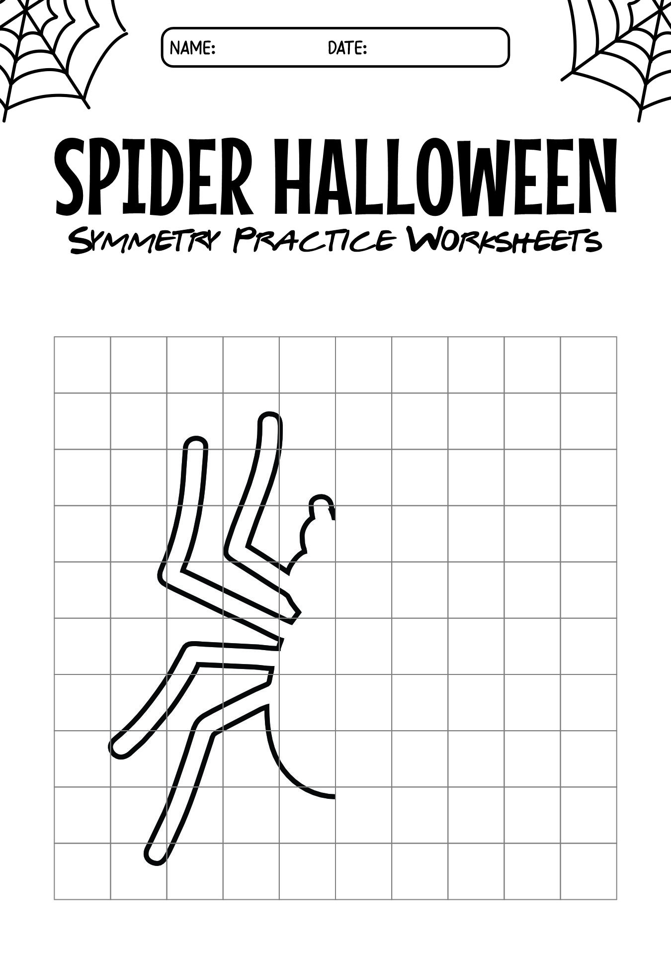 Halloween Themed Symmetry Practice Worksheets