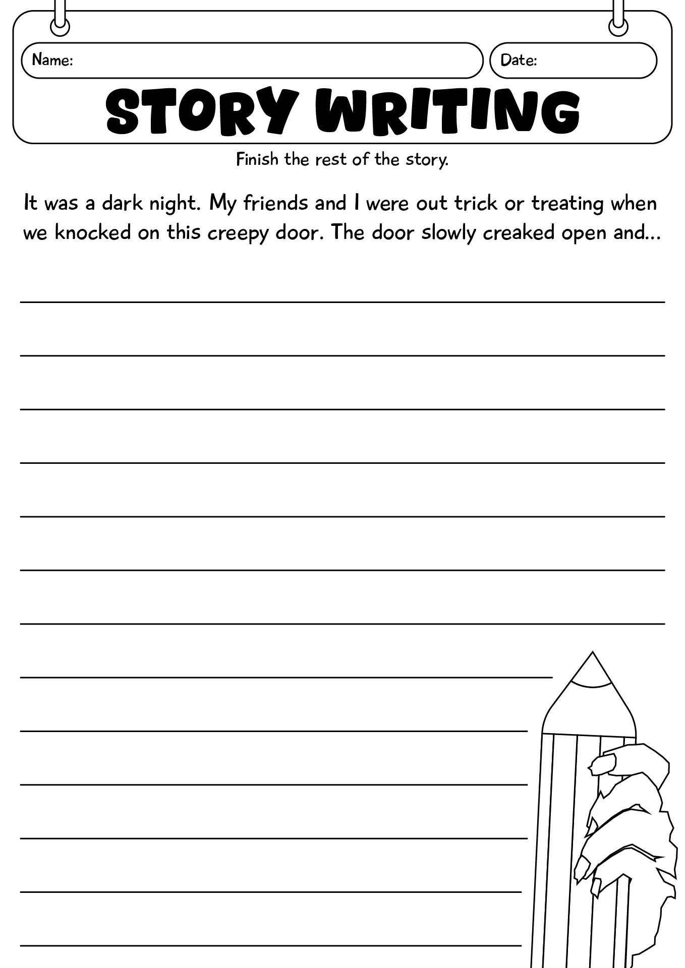 Halloween Worksheets Story Writing
