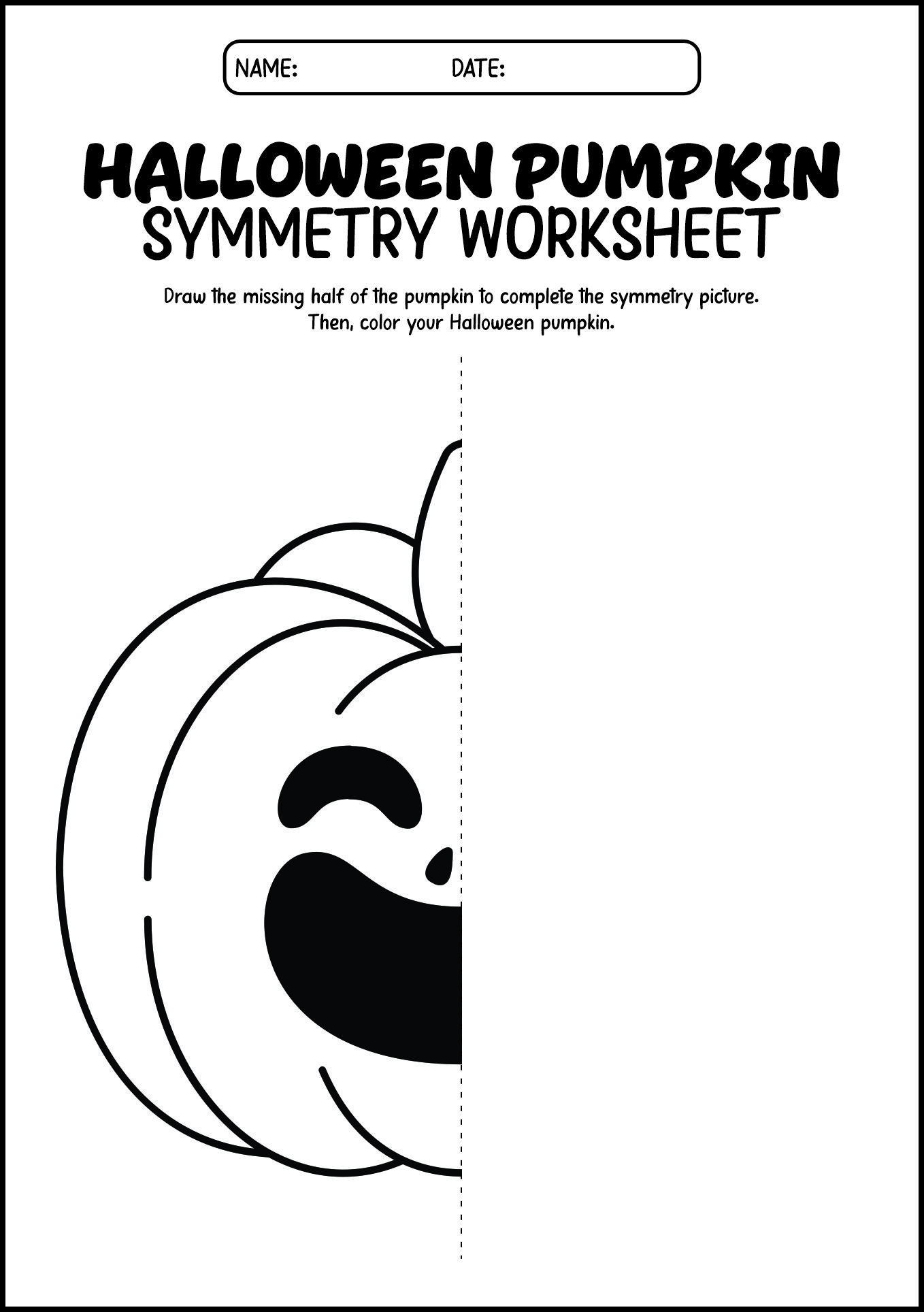 Interactive Halloween Symmetry Worksheets