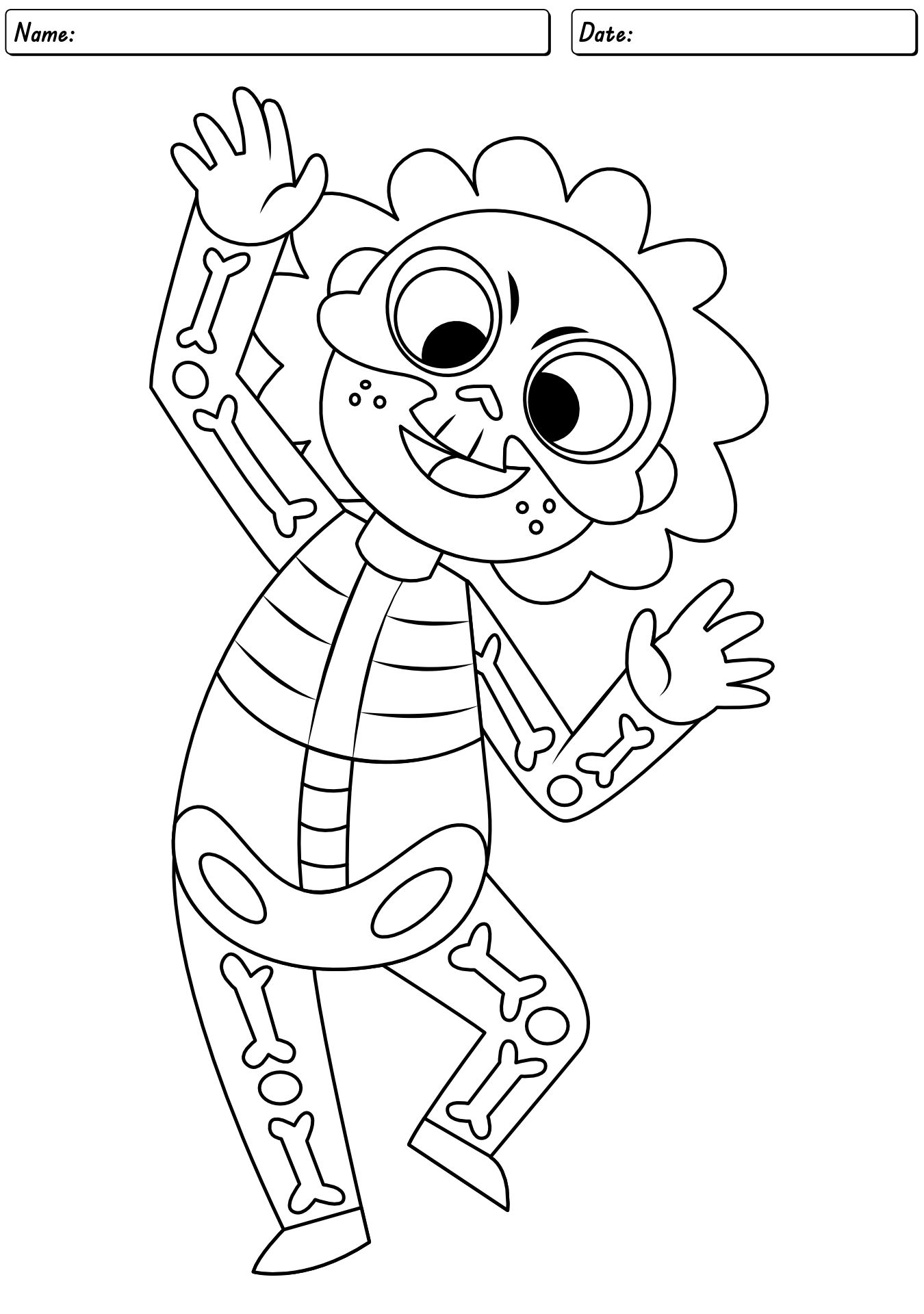 Kids Friendly Monster Coloring Worksheets for Halloween