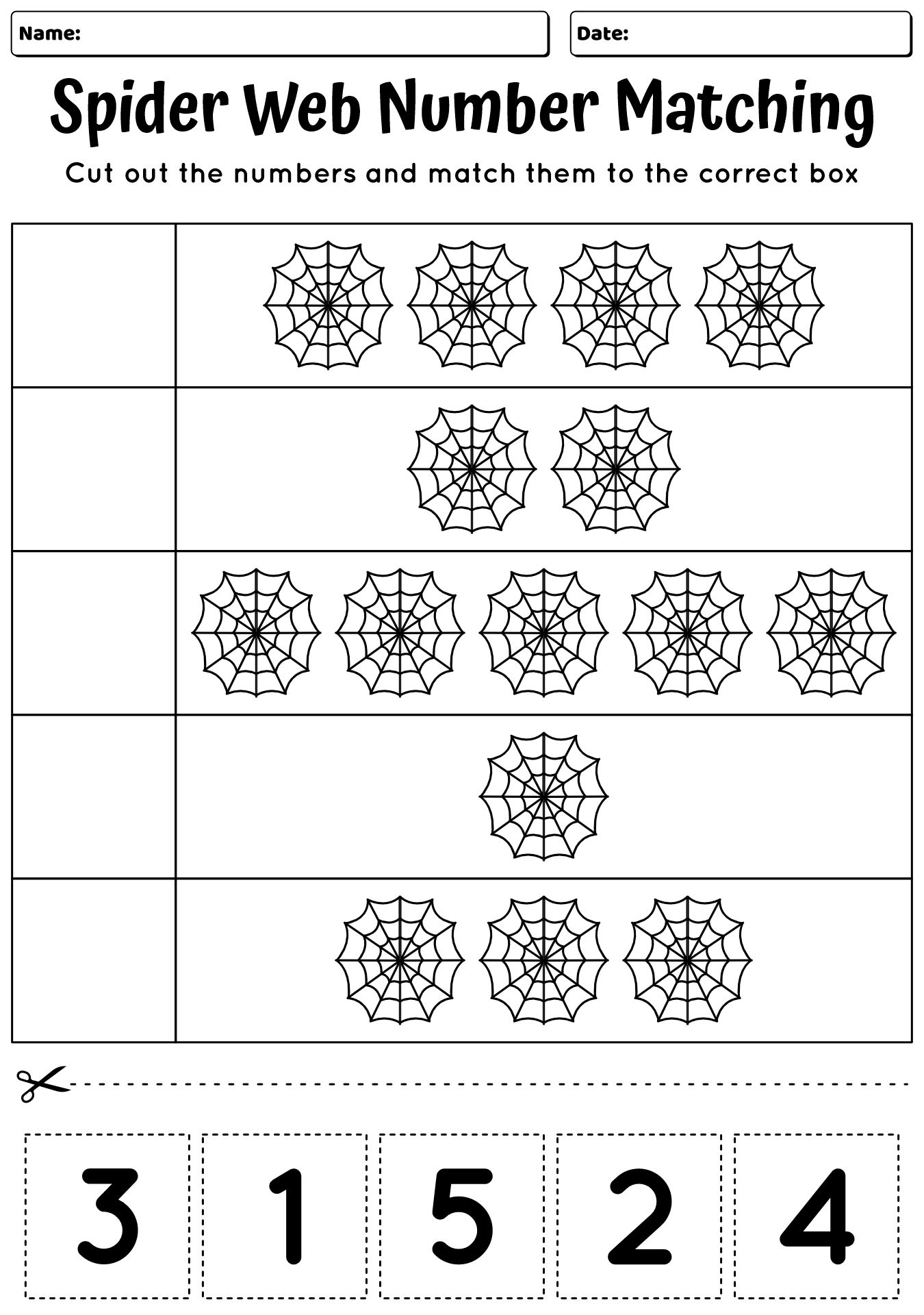 Kindergarten Halloween Worksheets