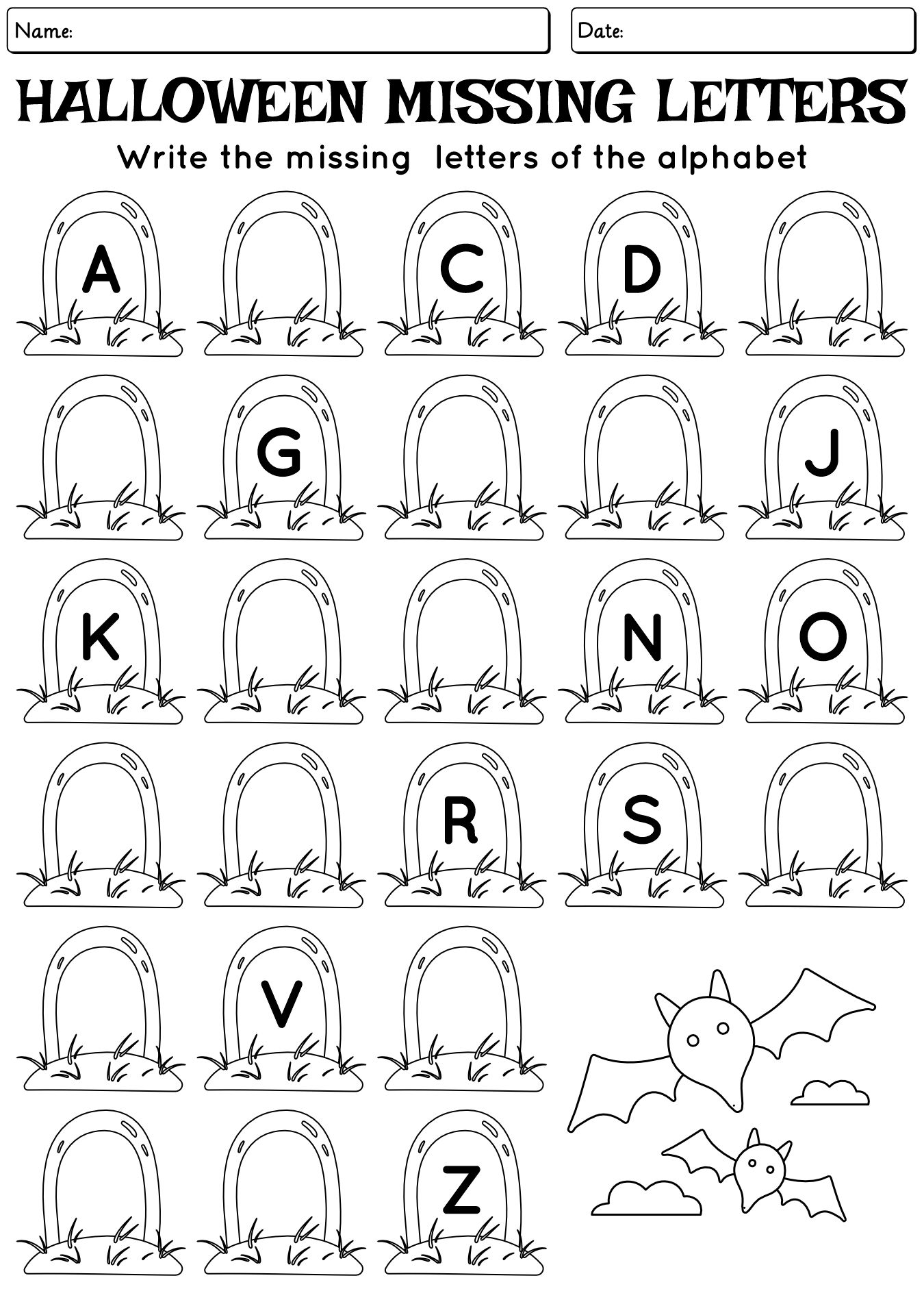 Missing Letters Worksheet About Halloween