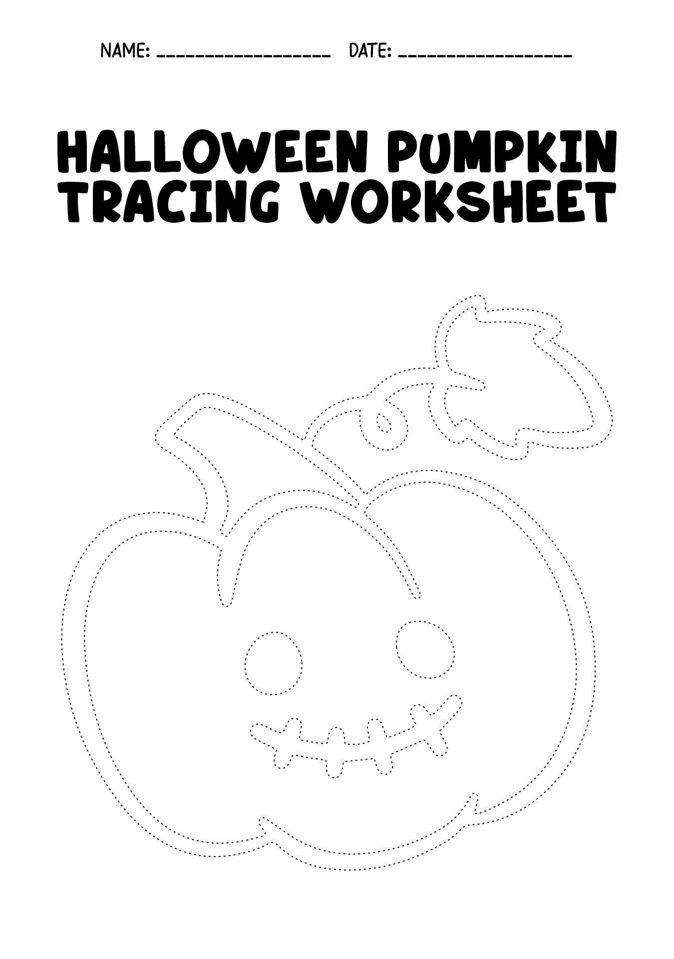 Preschool Halloween Pumpkin Worksheets