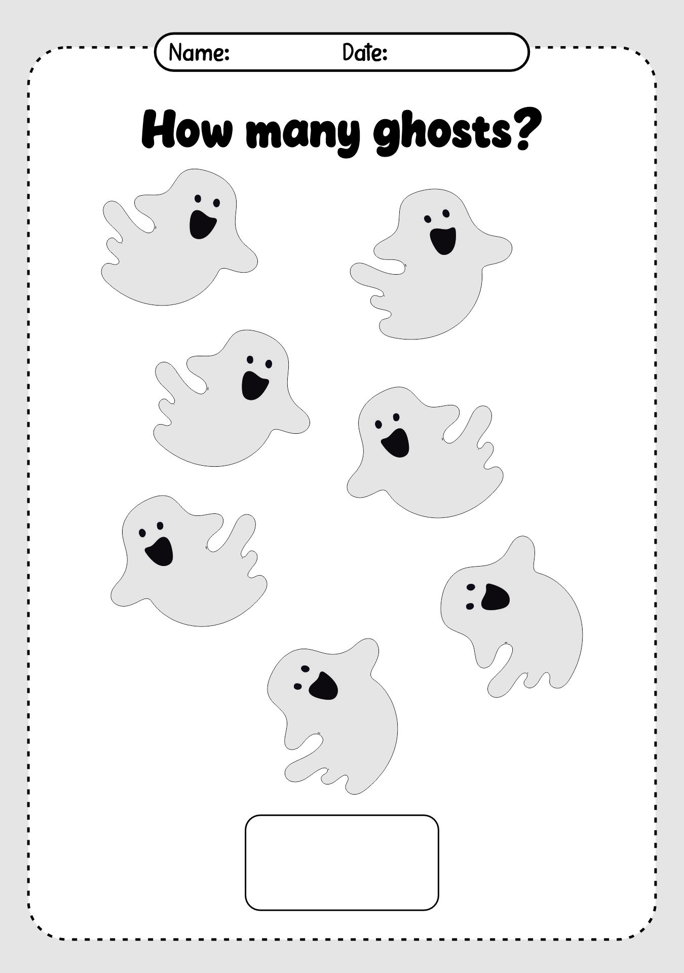 Printable Ghost Counting Worksheets