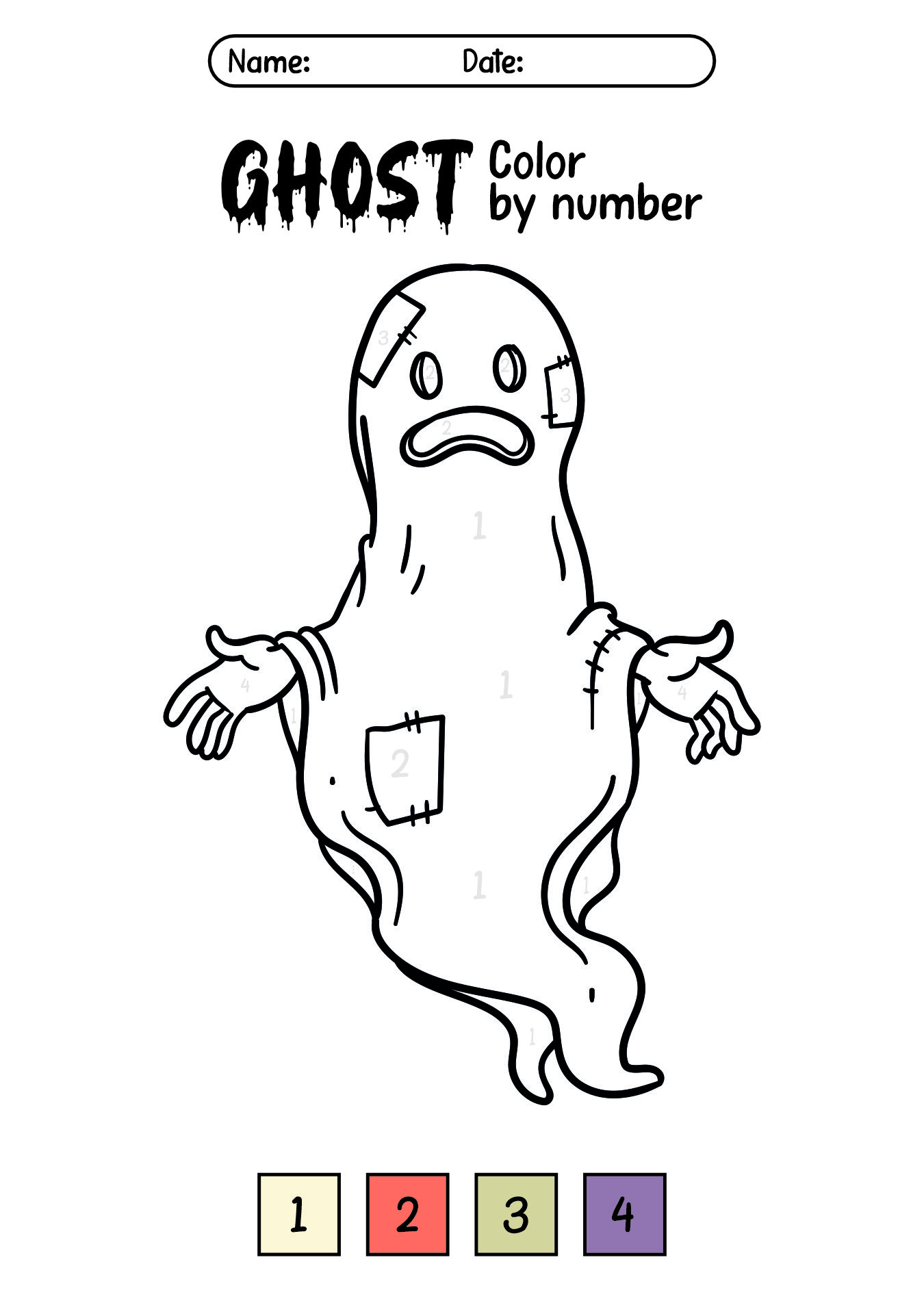 Printable Ghost Fun Worksheets