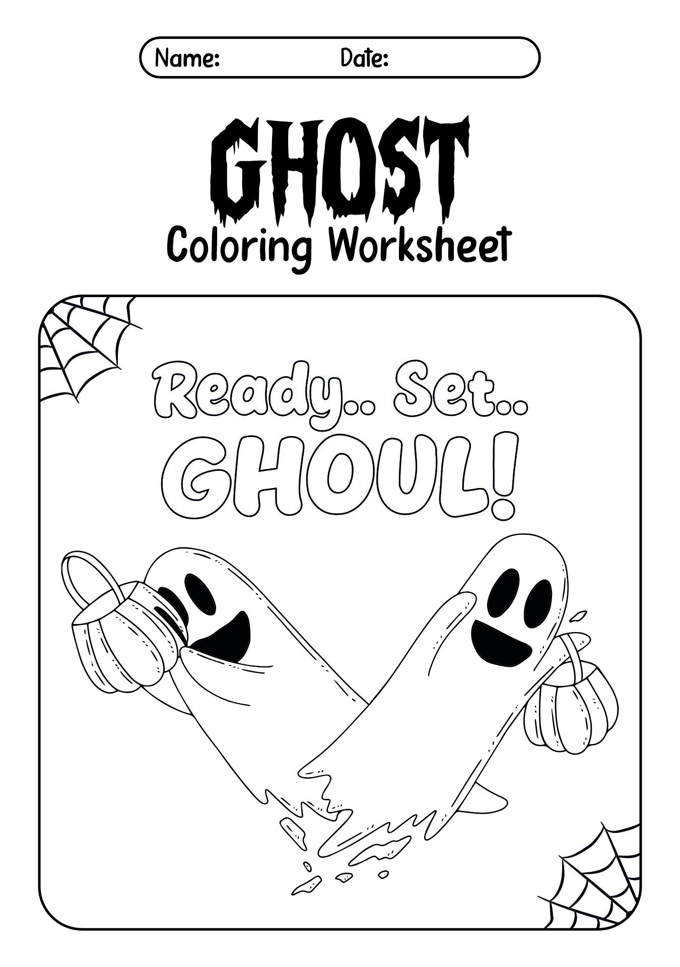 Printable Ghost-Themed Coloring Worksheets