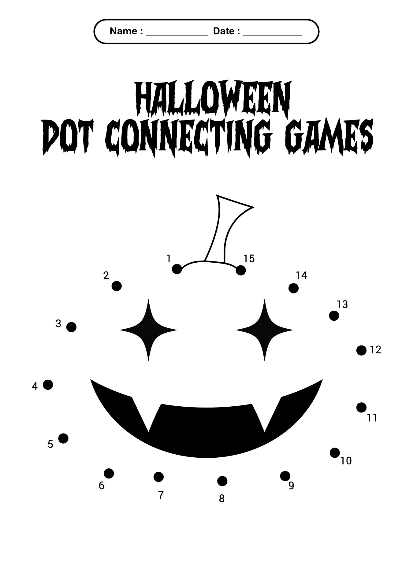 Printable Halloween Dot Connecting Games