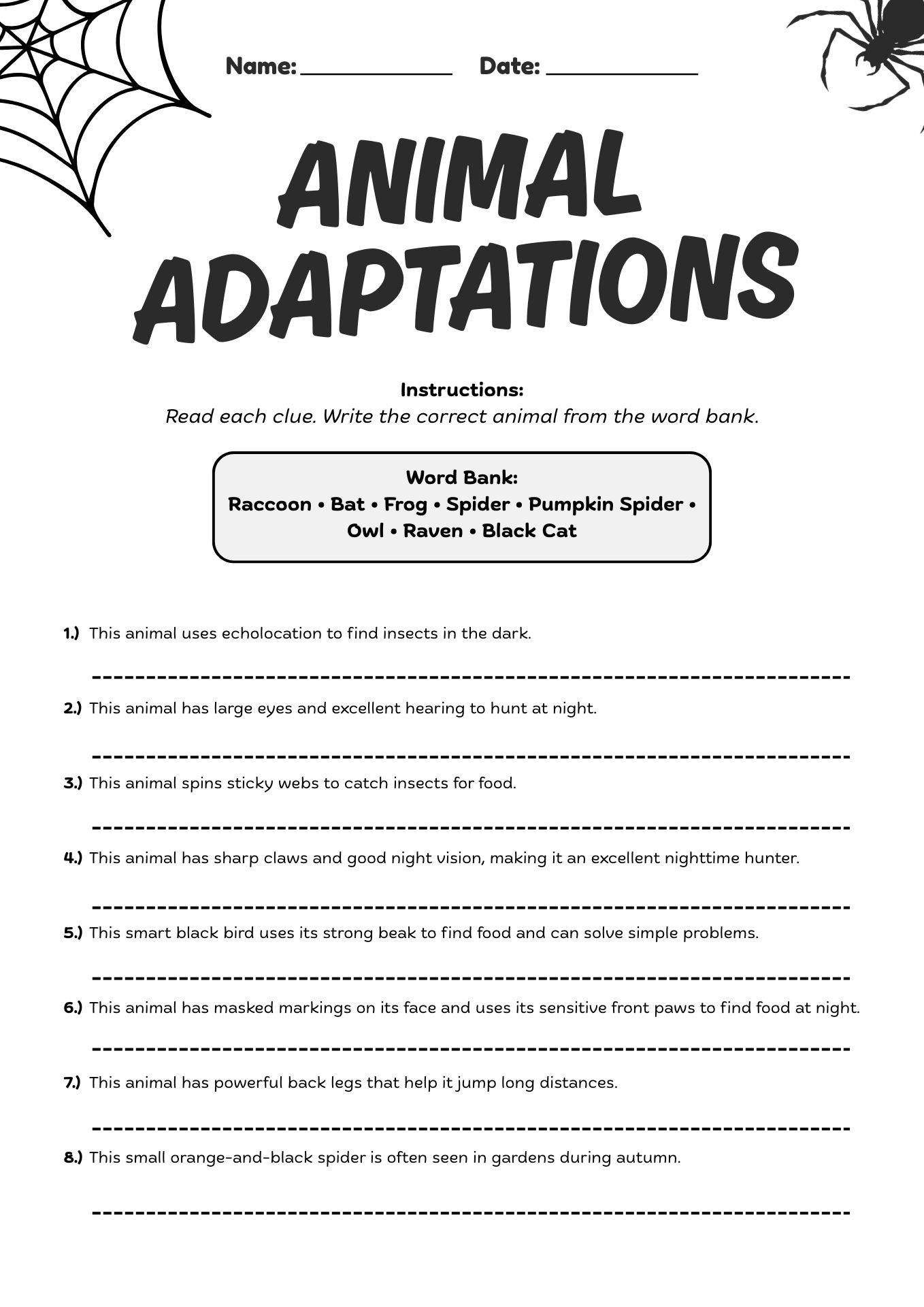 Printable Halloween Science Worksheets for 3rd Grade