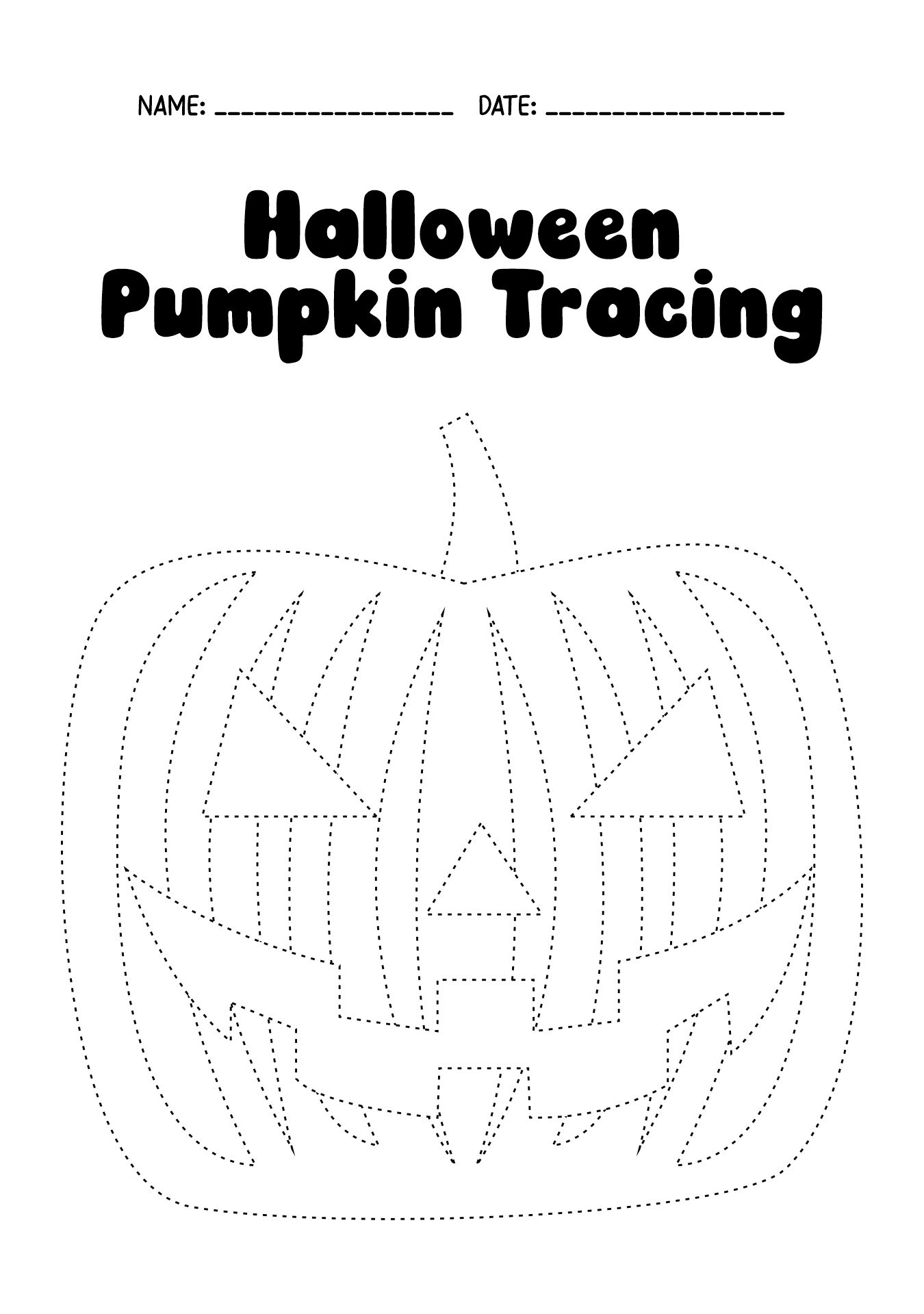 Pumpkin Halloween Pumpkin Tracing for Preschool