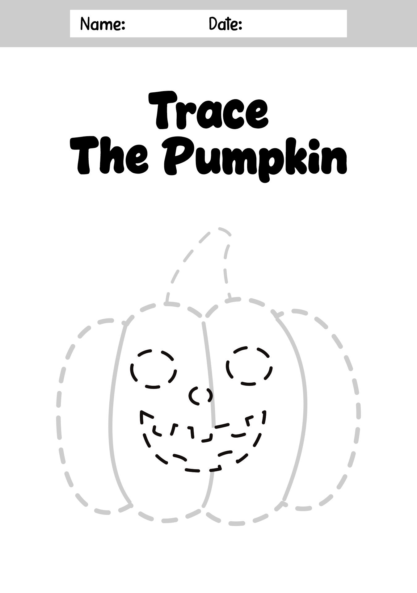 Pumpkin Tracing Activity for Preschoolers