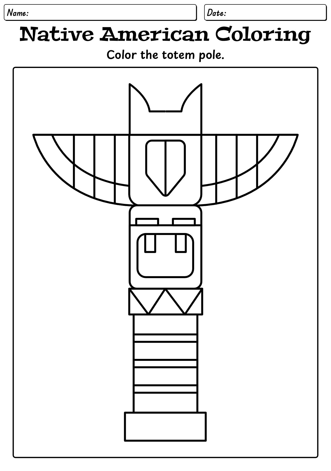 Second Grade Native American Art Activities Worksheets