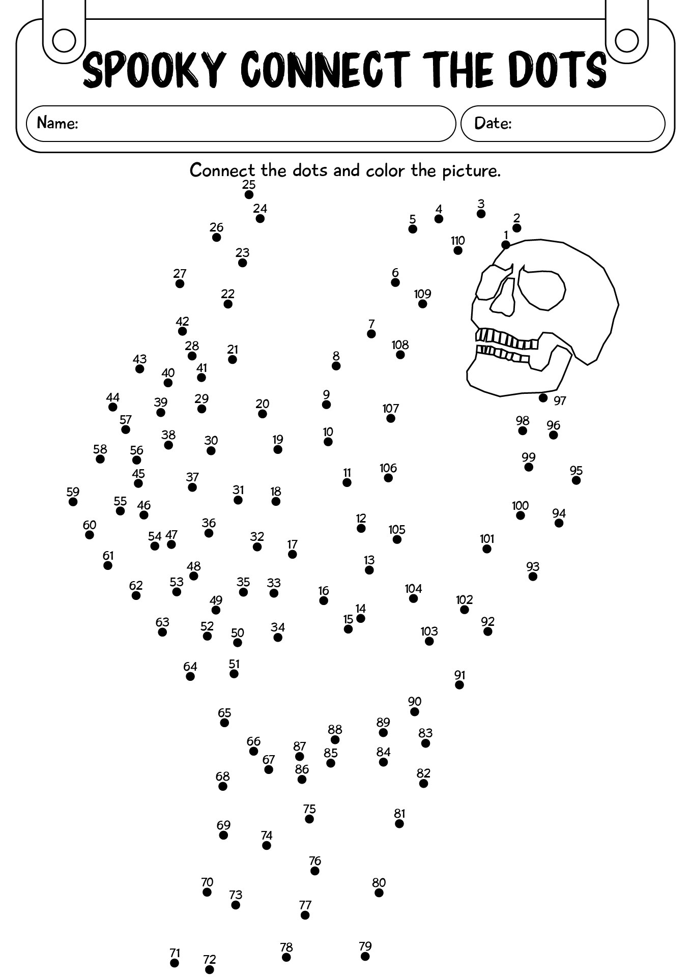 Skeleton Connect The Dots Worksheet