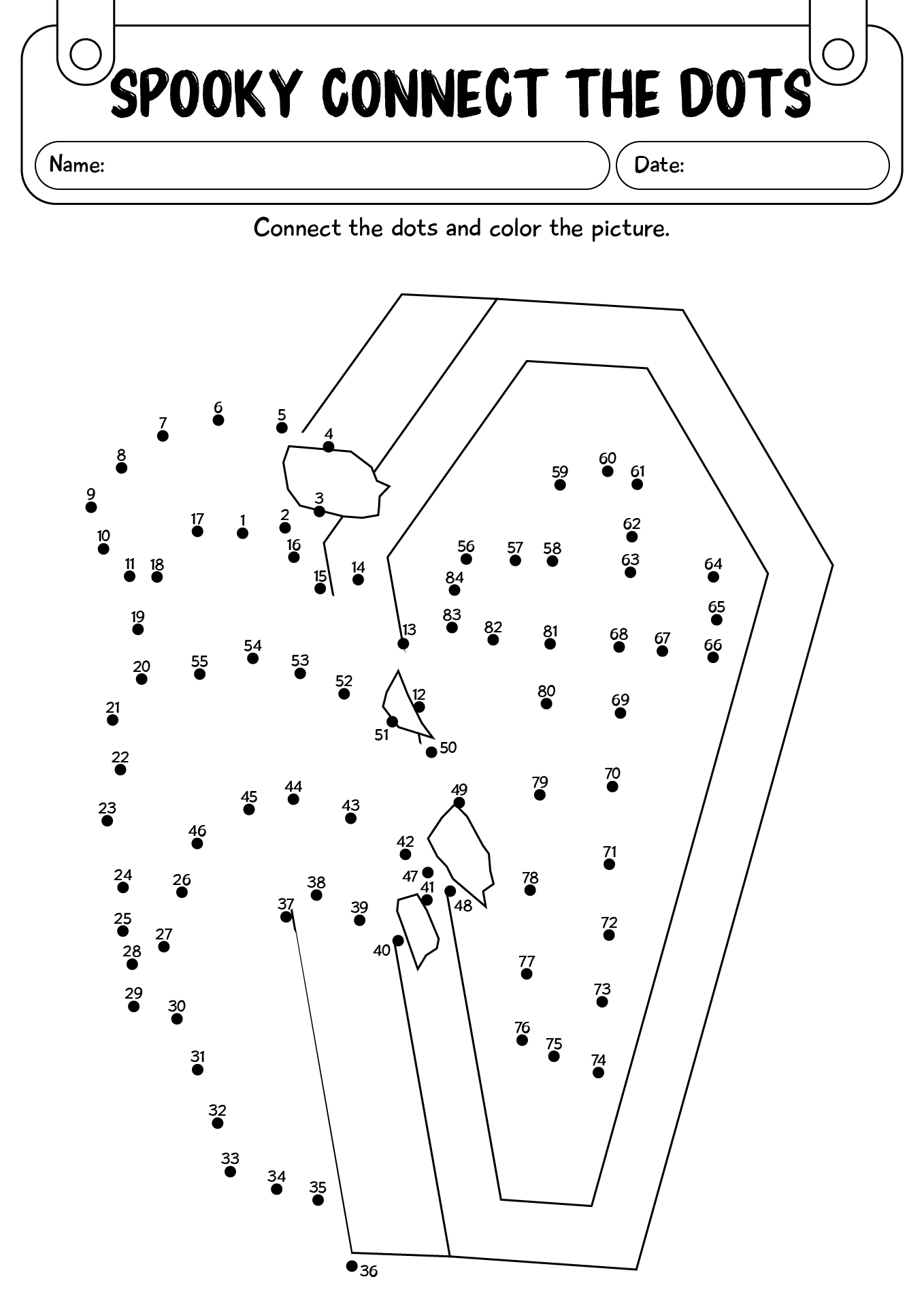 Spooky Halloween Connect The Dots Worksheet