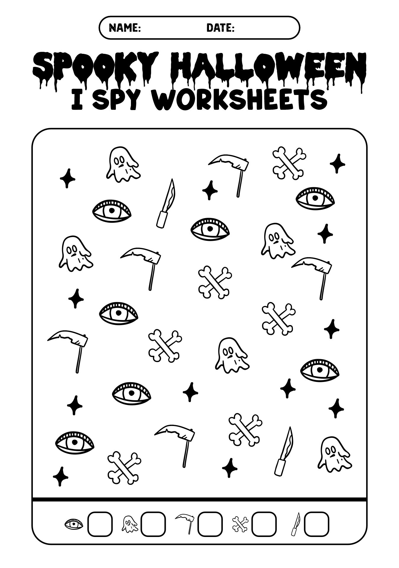 Spooky Halloween I Spy Printables