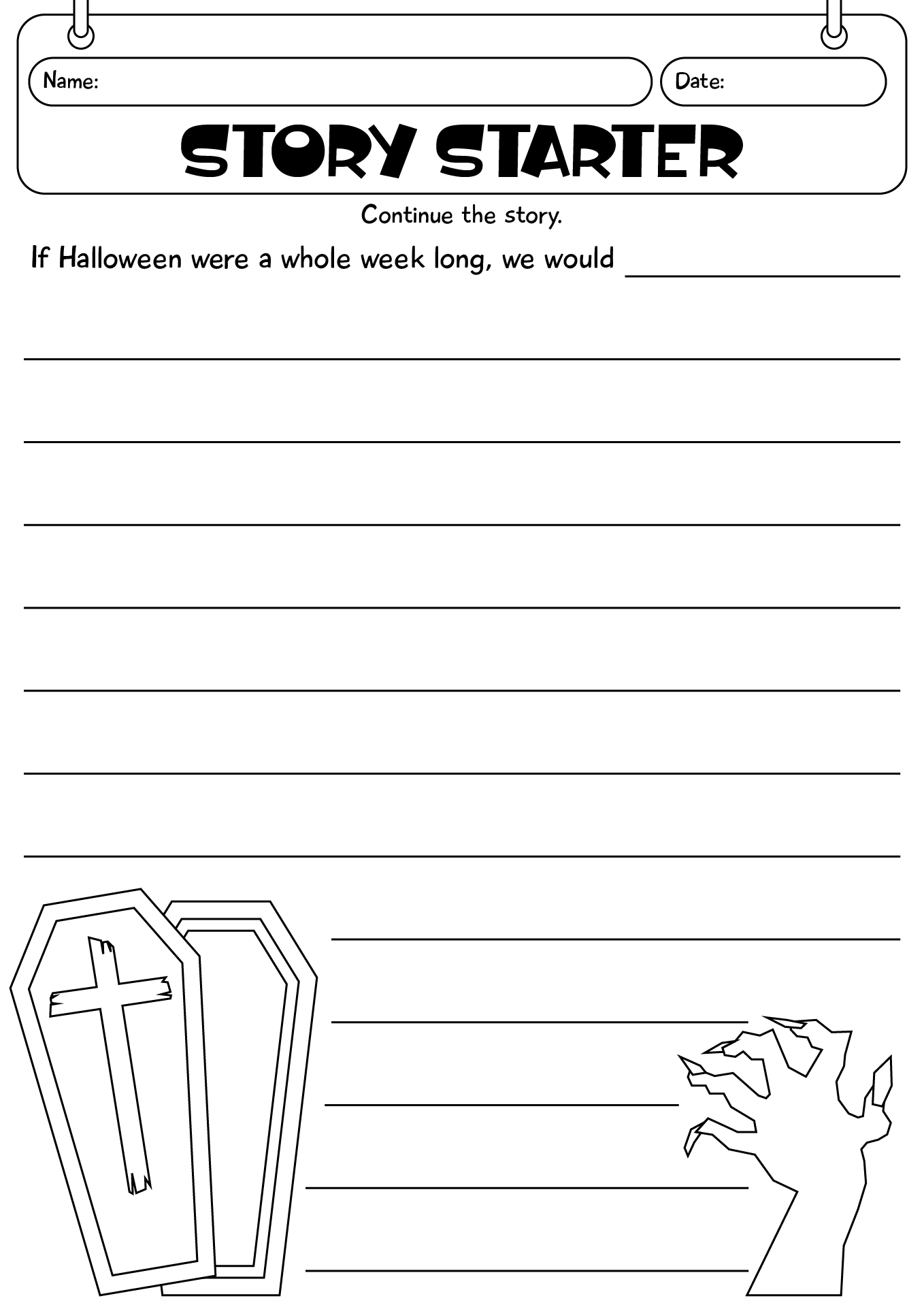 Story Starter Halloween Worksheet