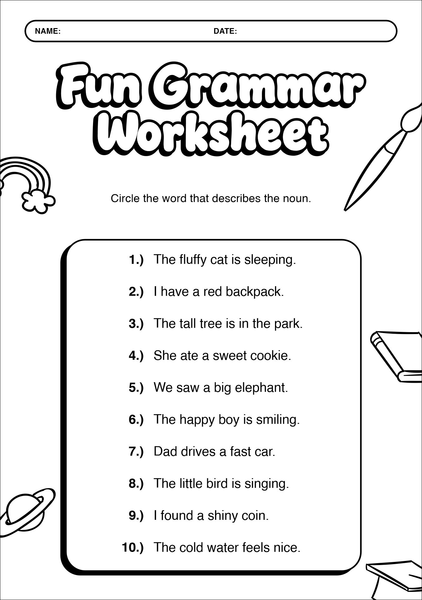 2nd Grade Fun Grammar Worksheets