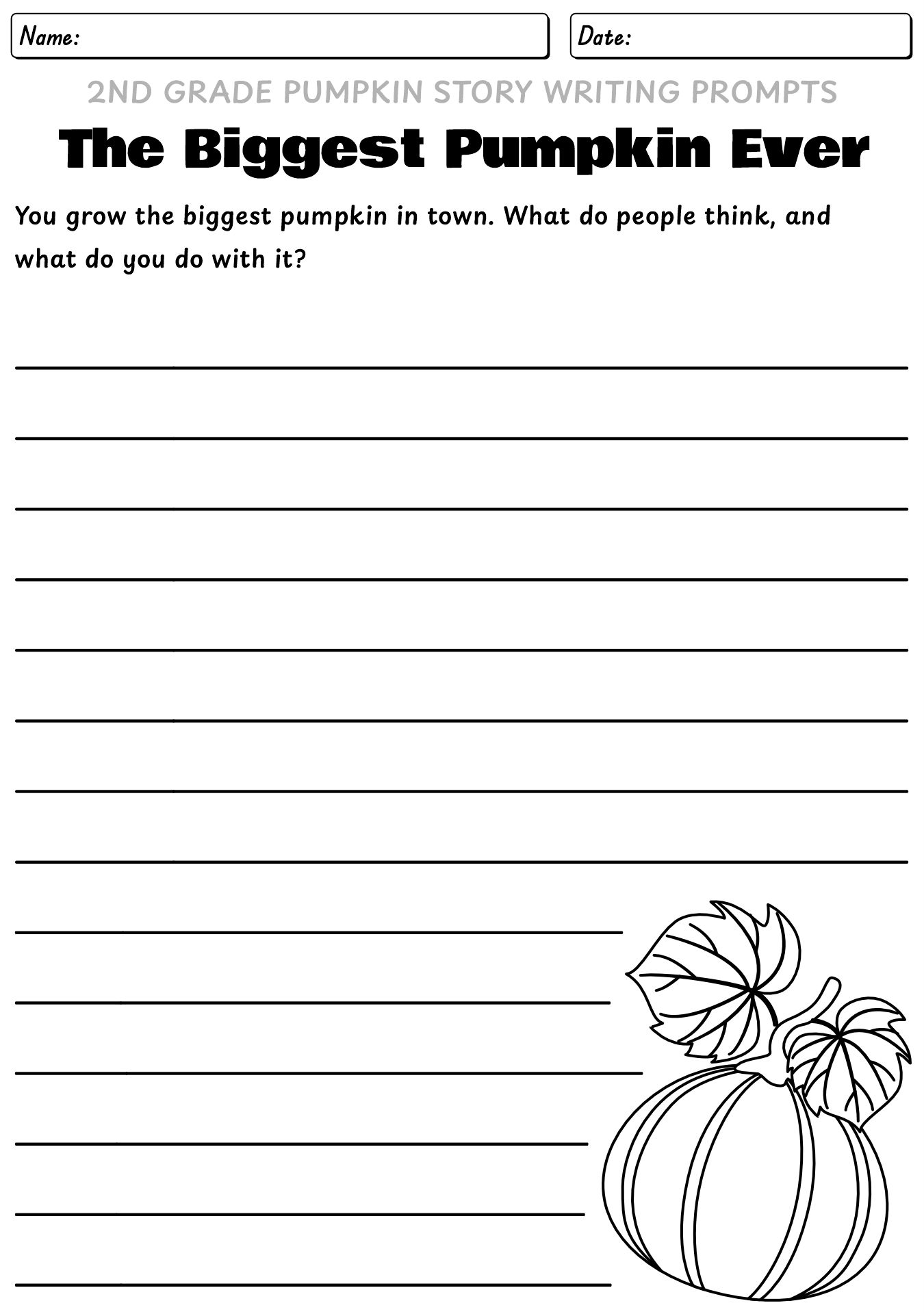 2nd Grade Pumpkin Story Writing Prompts