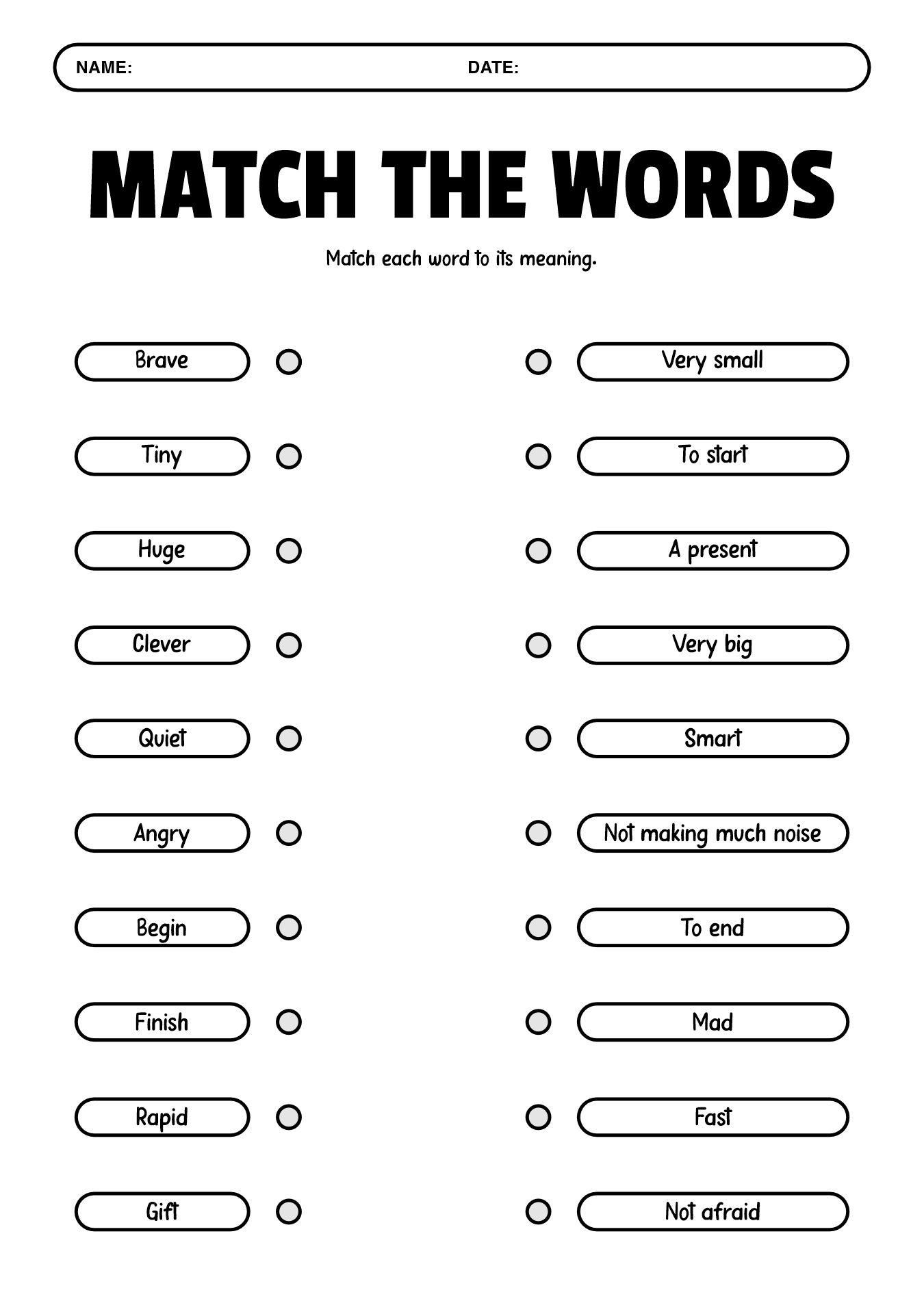 2nd Grade Vocabulary Practice Worksheets