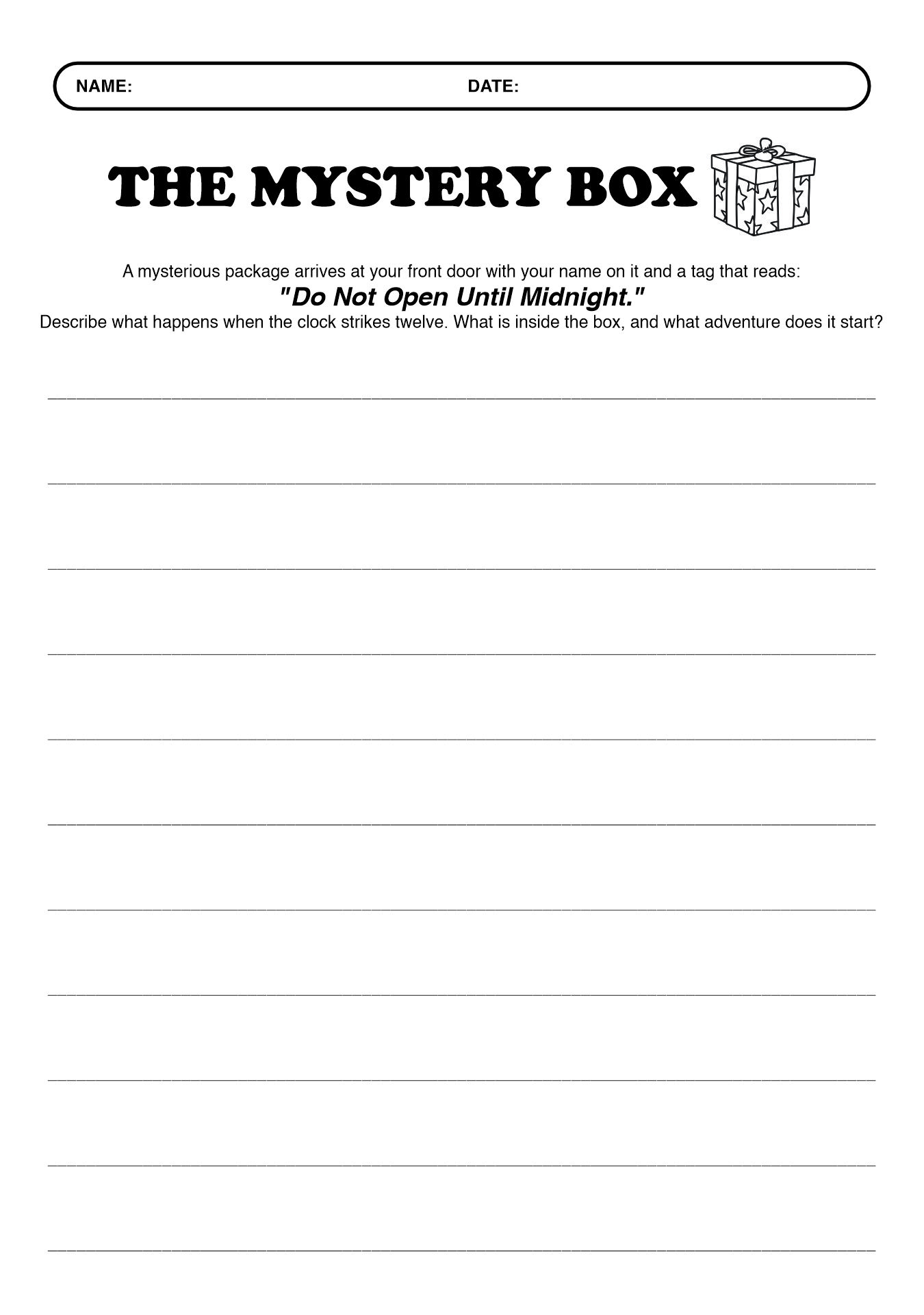 5th Grade Creative Writing Activity Sheets