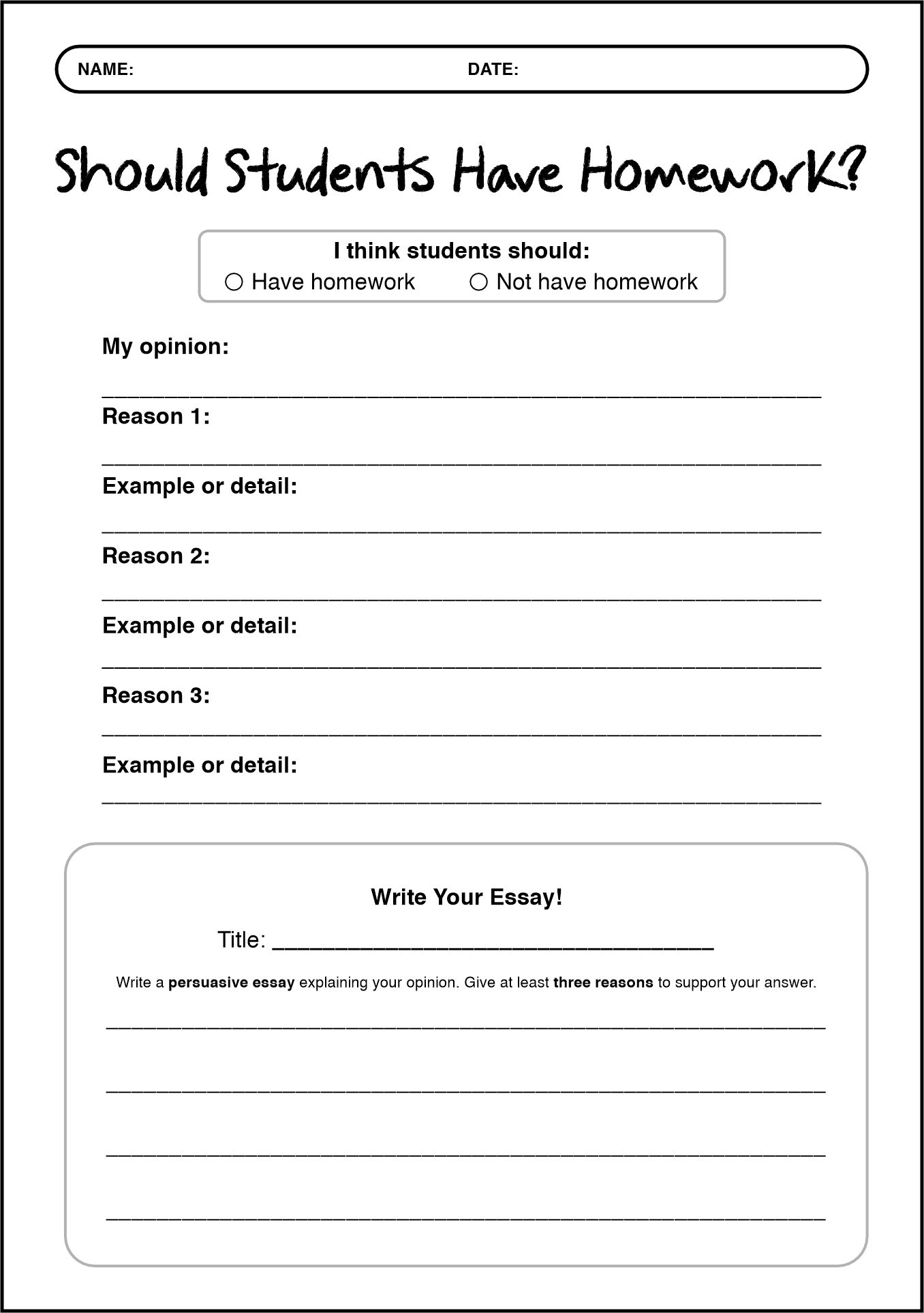5th Grade English Essay Writing Worksheets