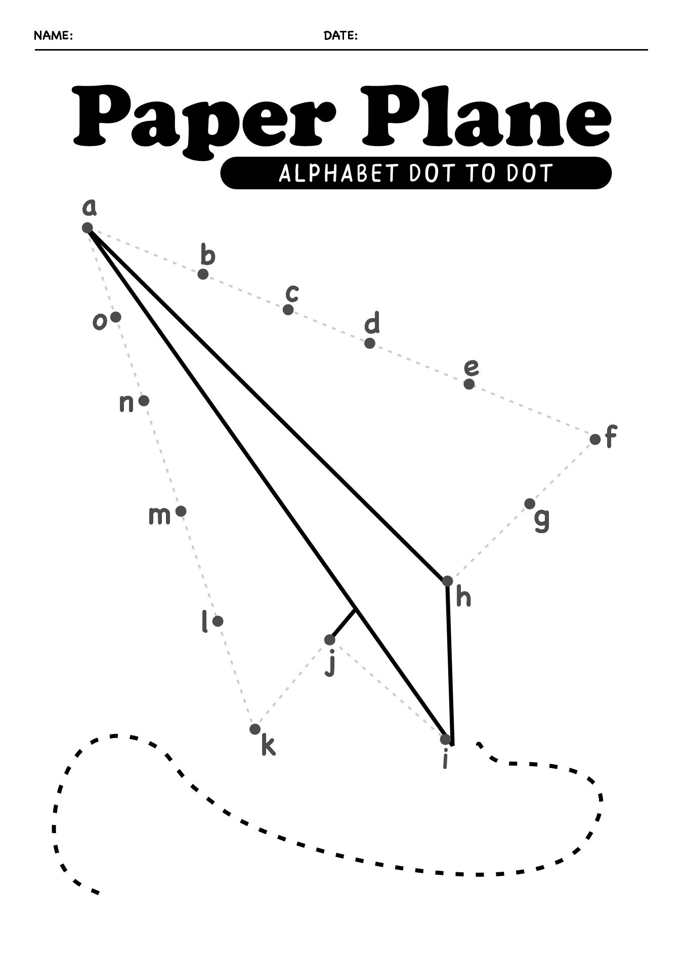 ABC Order Dot to Dot Fun Sheets for Preschoolers