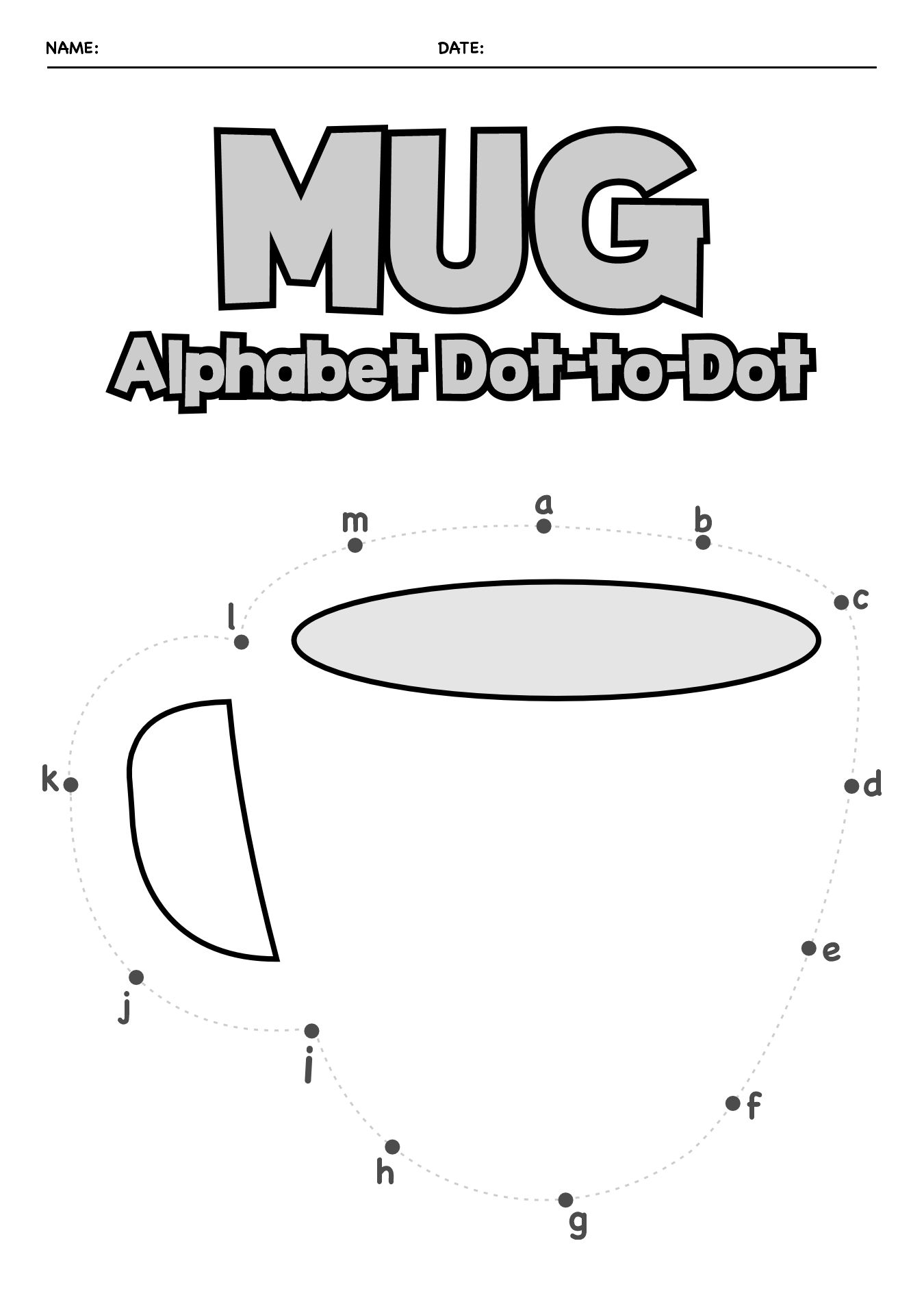 Alphabet Dot to Dot Worksheets for Kids