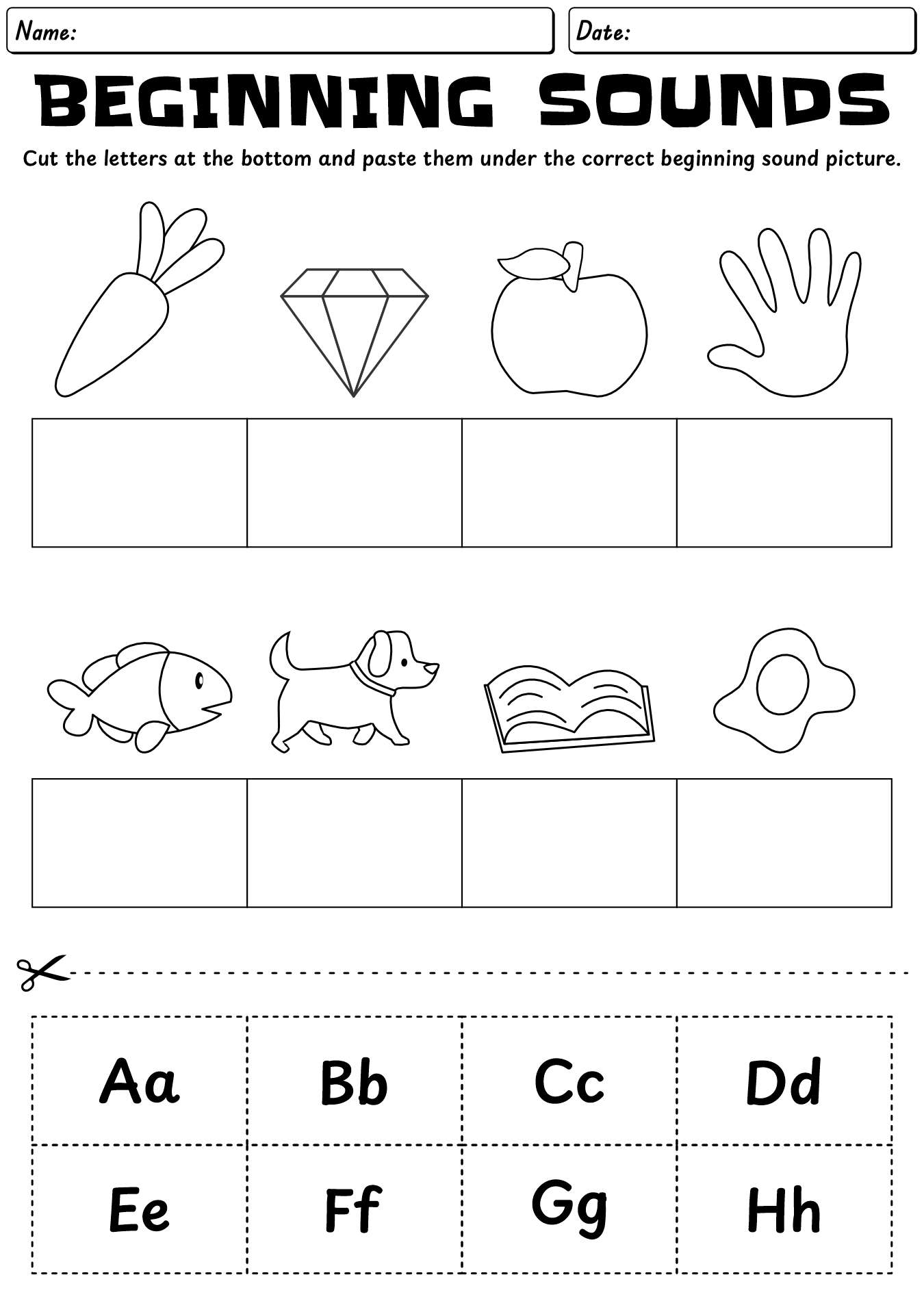 Beginning Sounds Printable Worksheet