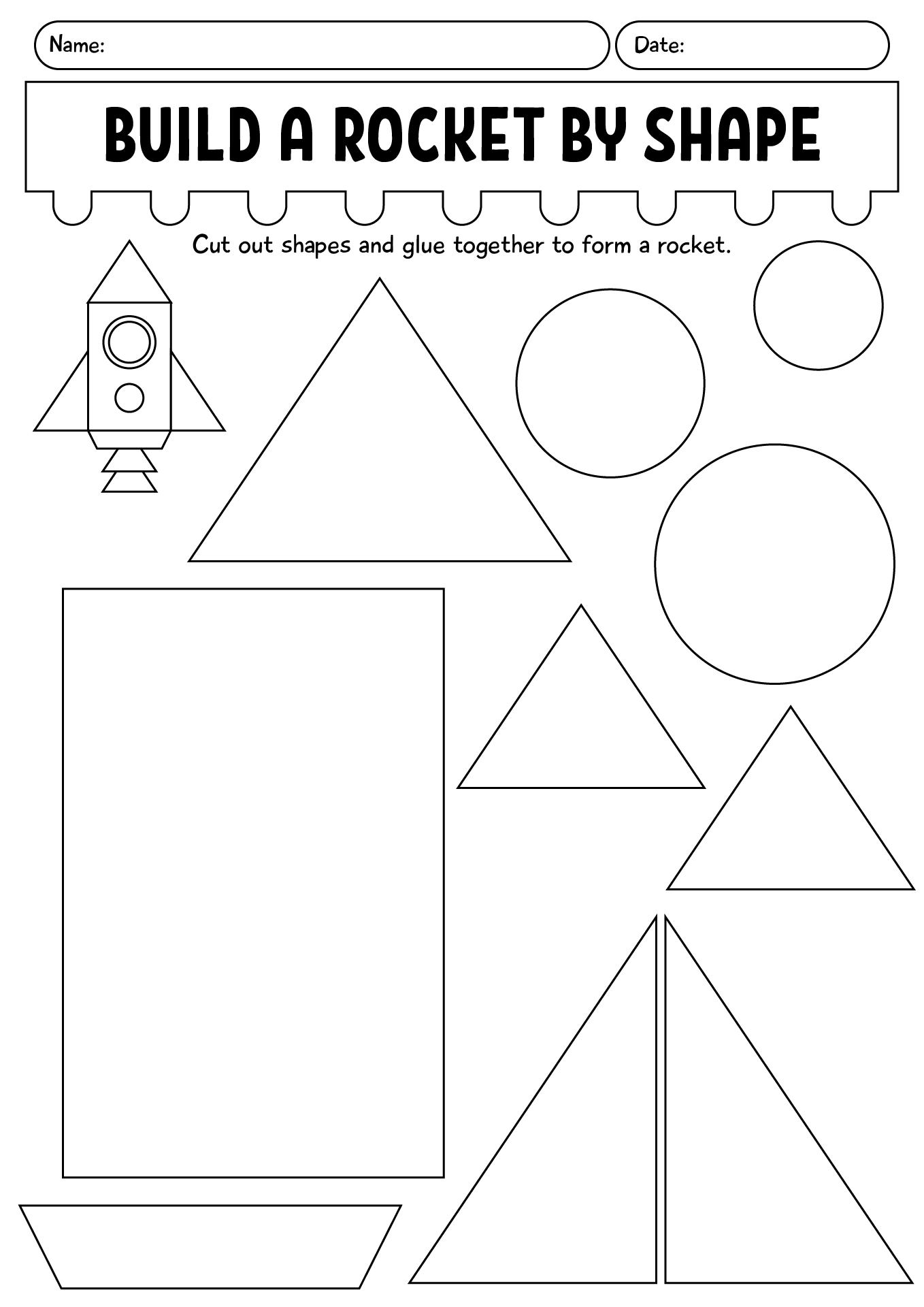 Build A Rocket By Shape Worksheet