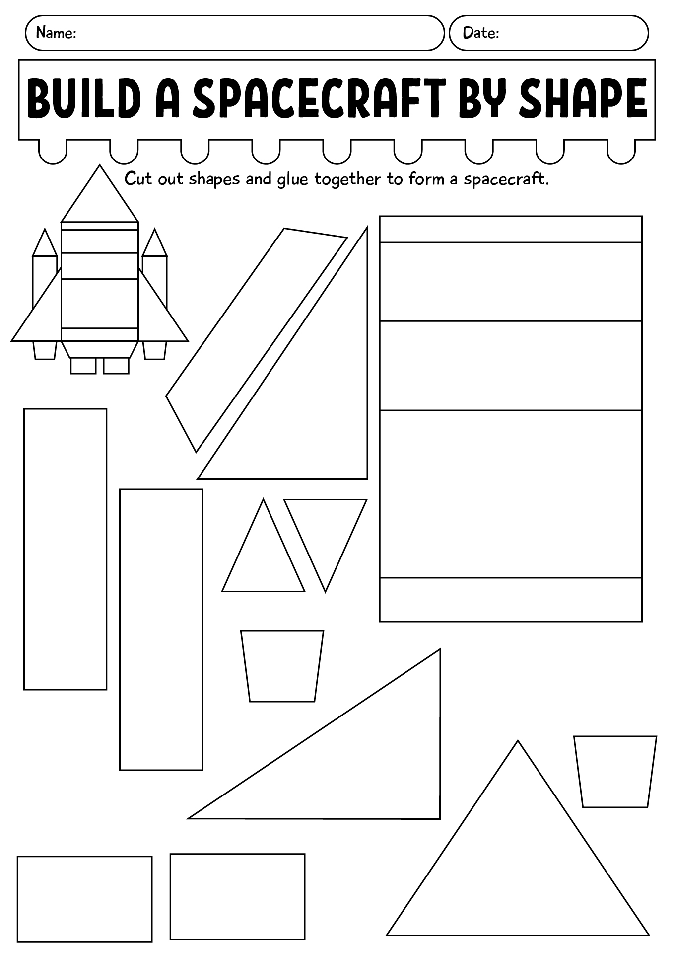 Build A Spacecraft By Shape Worksheet