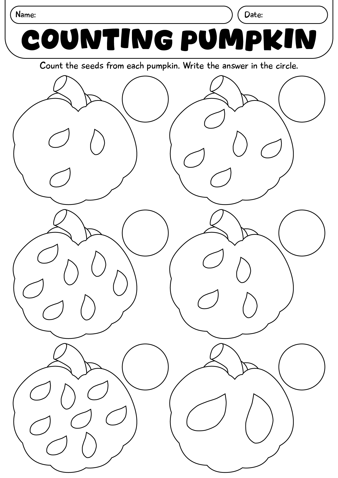 Counting Pumpkin Puzzle Worksheet 4th Grade