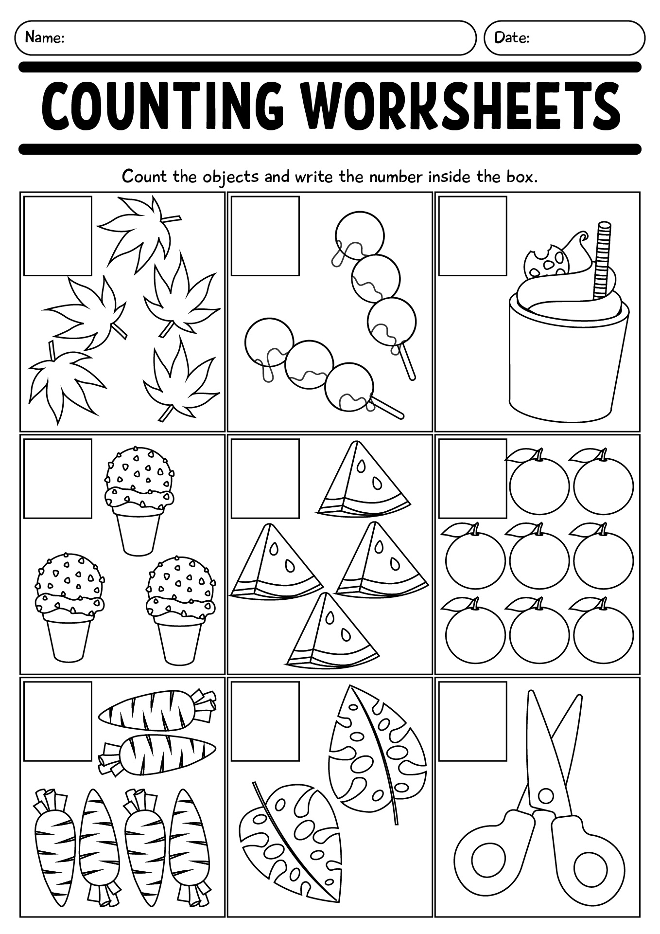 Counting Worksheets For Children