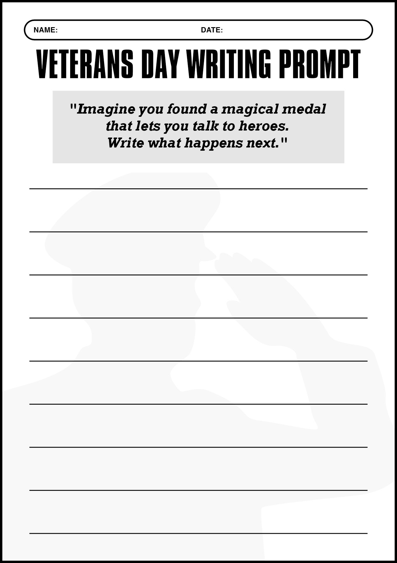 Creative Writing Prompts for Veterans Day