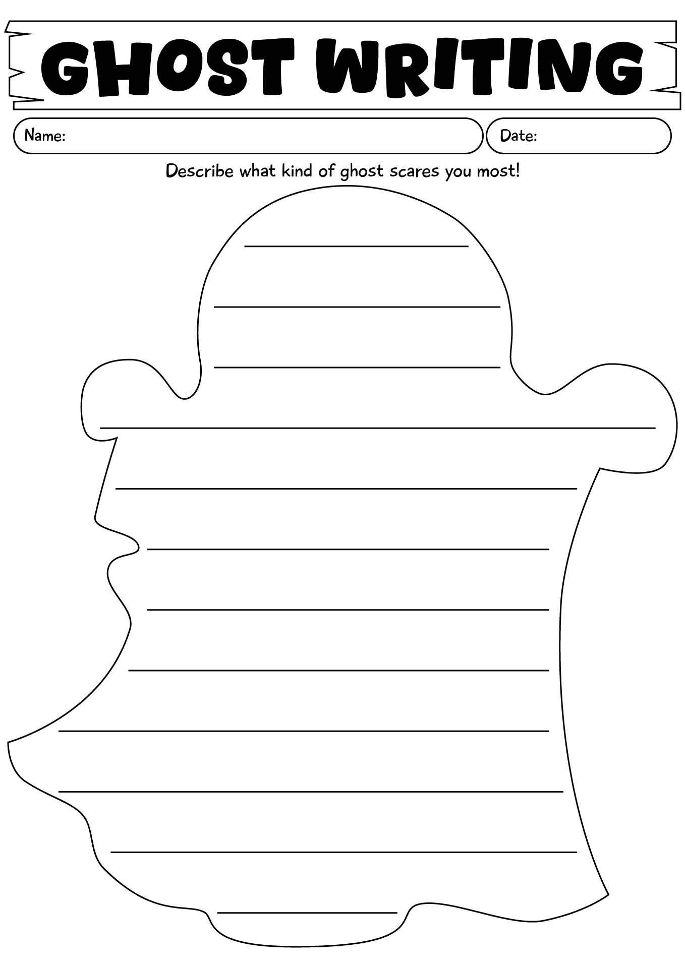Describe The Ghost Writing Worksheet