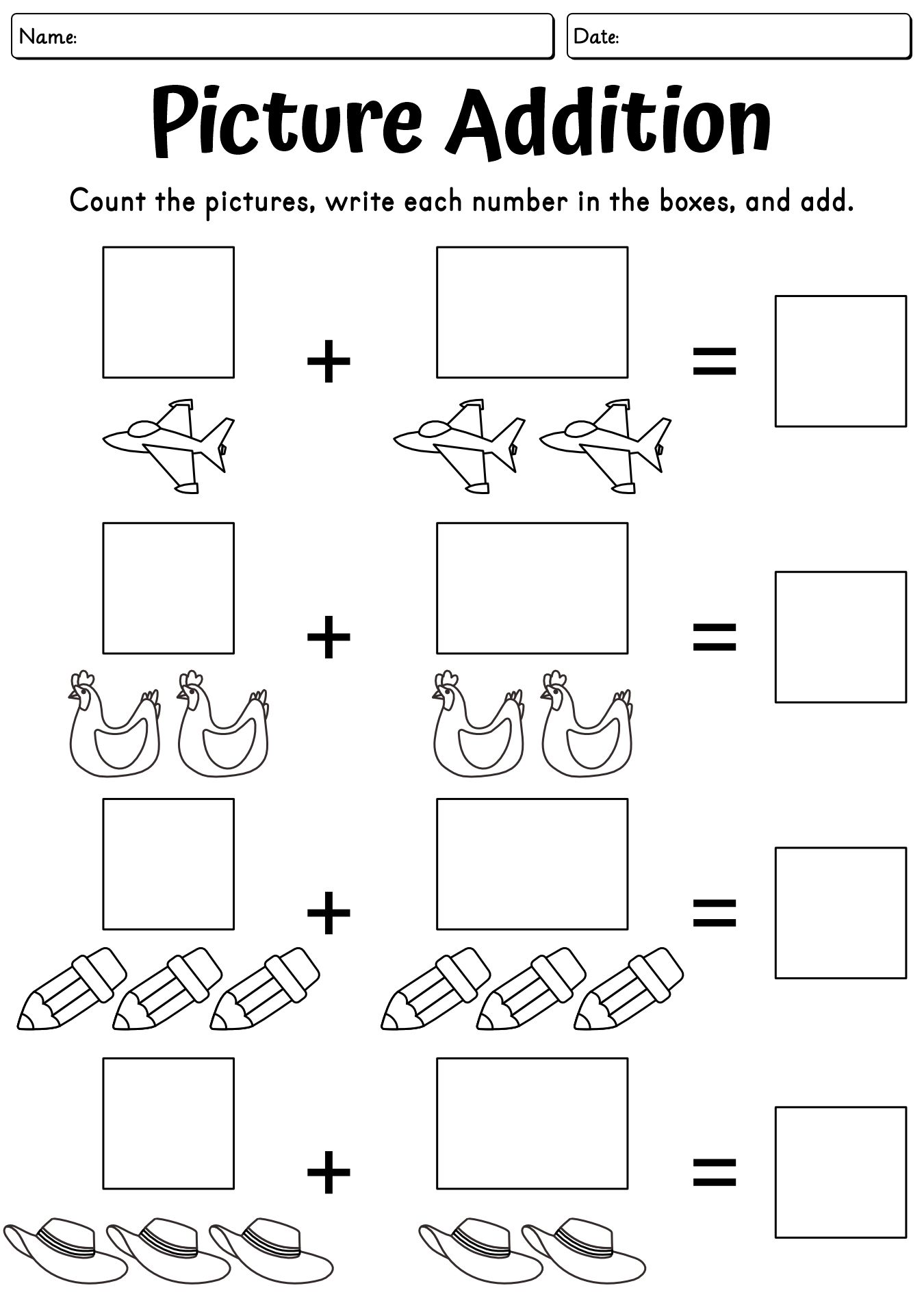 Early Childhood Addition Worksheets